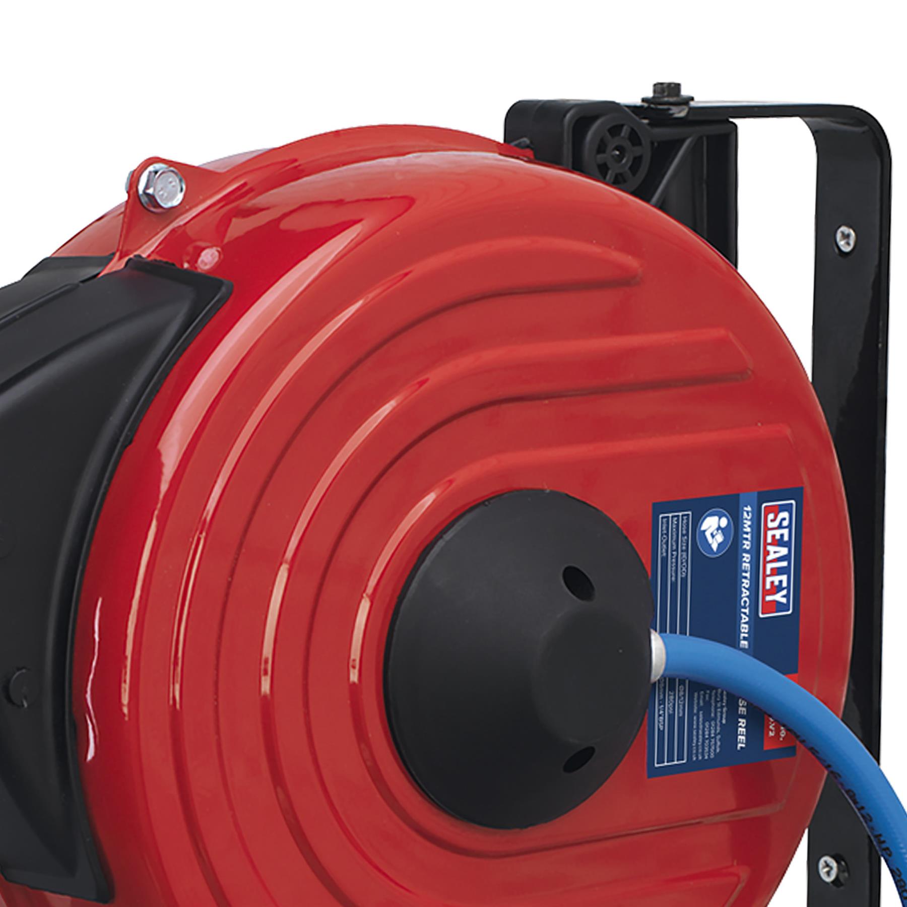 Sealey Retractable Air Hose Reel 12m 8mm ID TPU Hose
