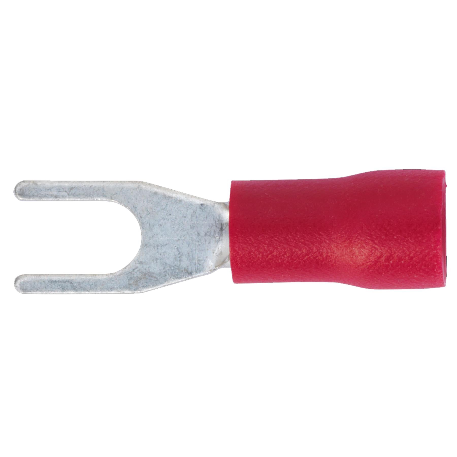 Sealey Easy-Entry Fork Terminal �3.7mm (4BA) Red Pack of 100