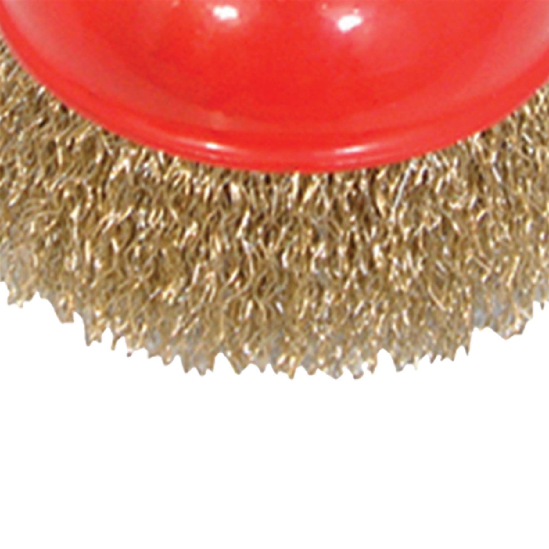Brassed Steel Crimp Cup 75mm Wire Brush Rust Removal Professional Tool
