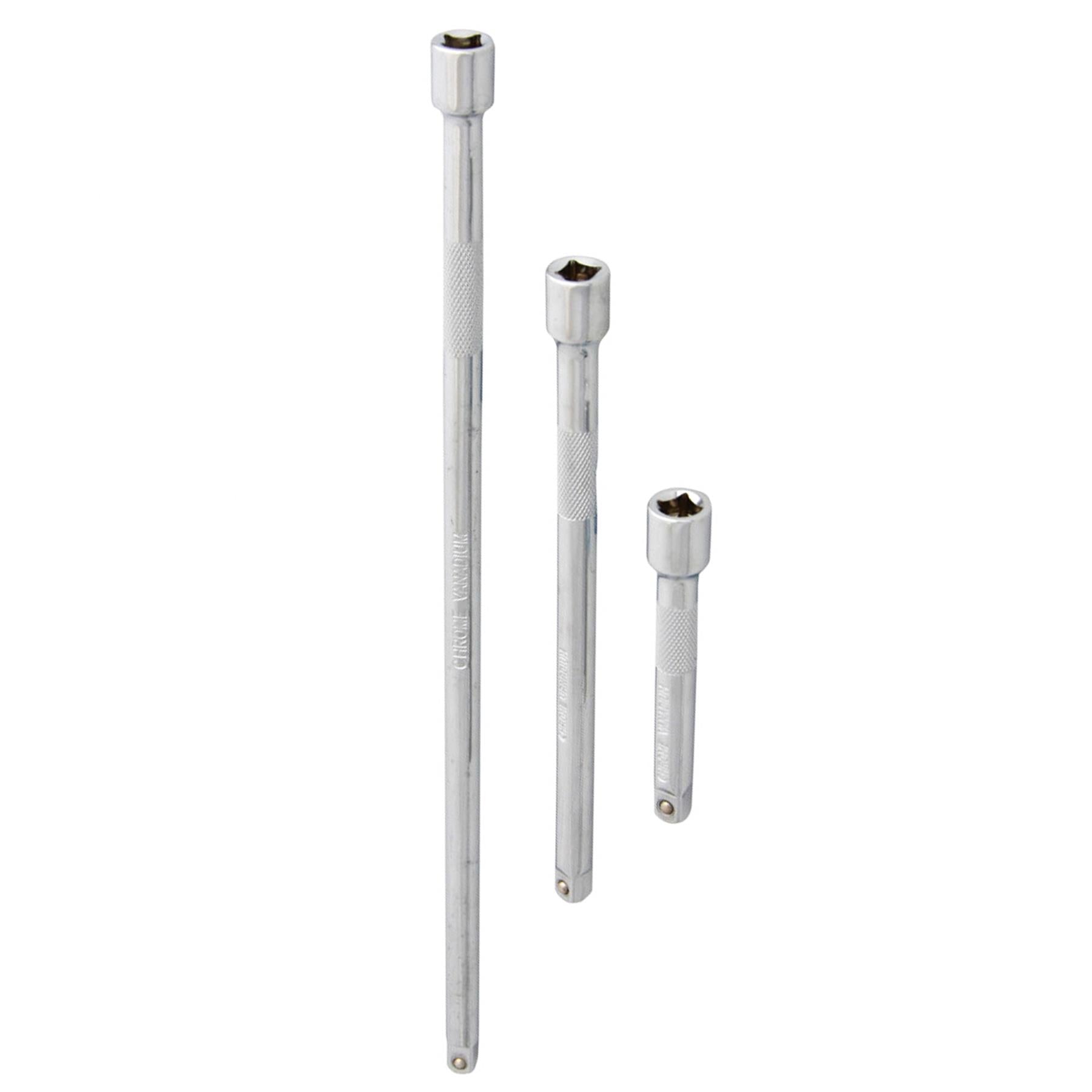 BlueSpot 3pc 1/4" Drive Socket Extension Bar Set 75mm 150mm 250mm Long Reach