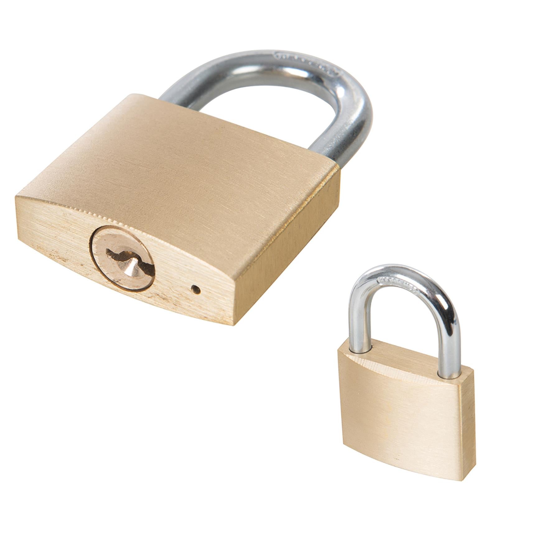 Keyed Alike Padlocks With Set Of 3 Brass Keys 40 x 32 x 12mm 2Pk