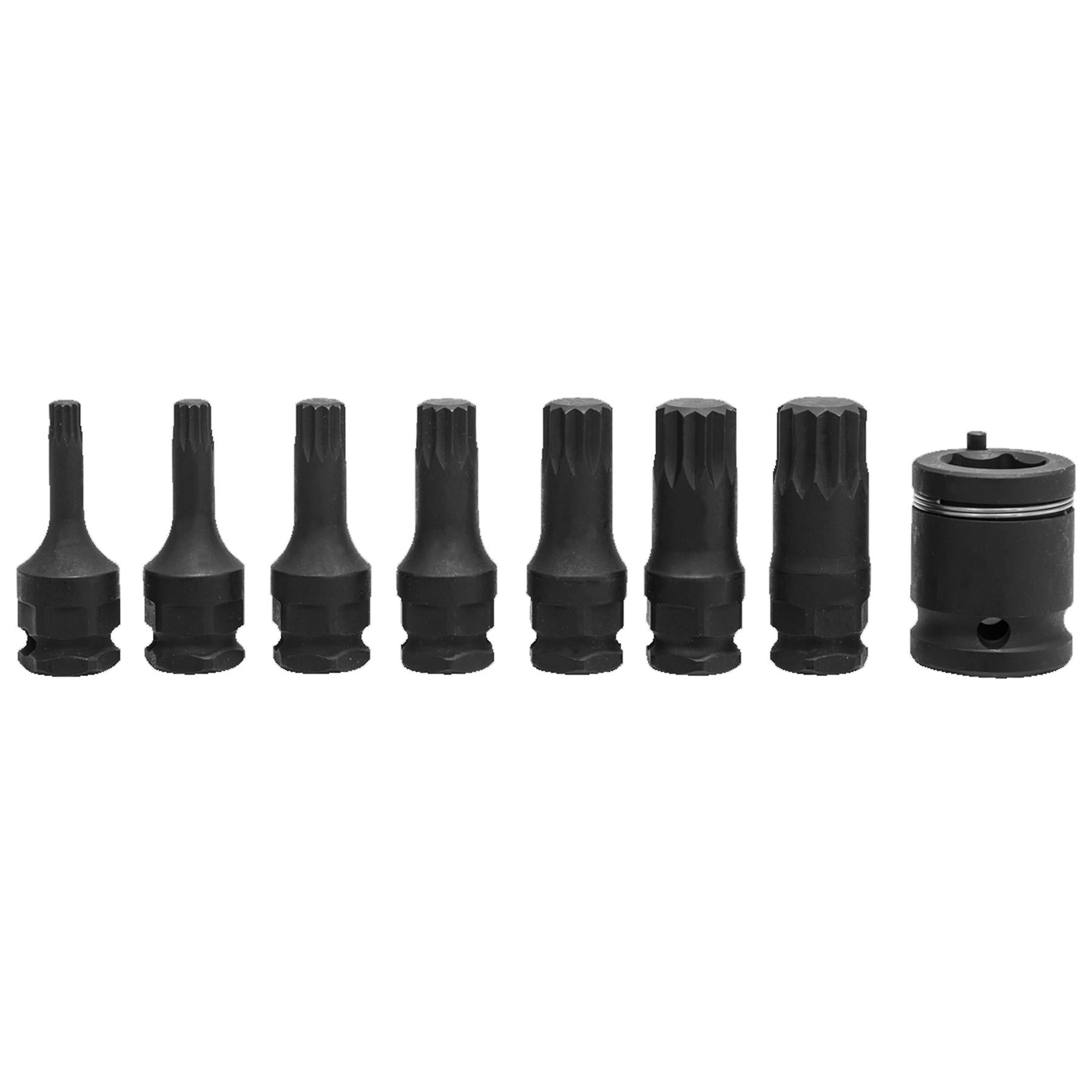 Sealey Impact Spline Socket Bit Set 8pc 3/8"Sq Drive