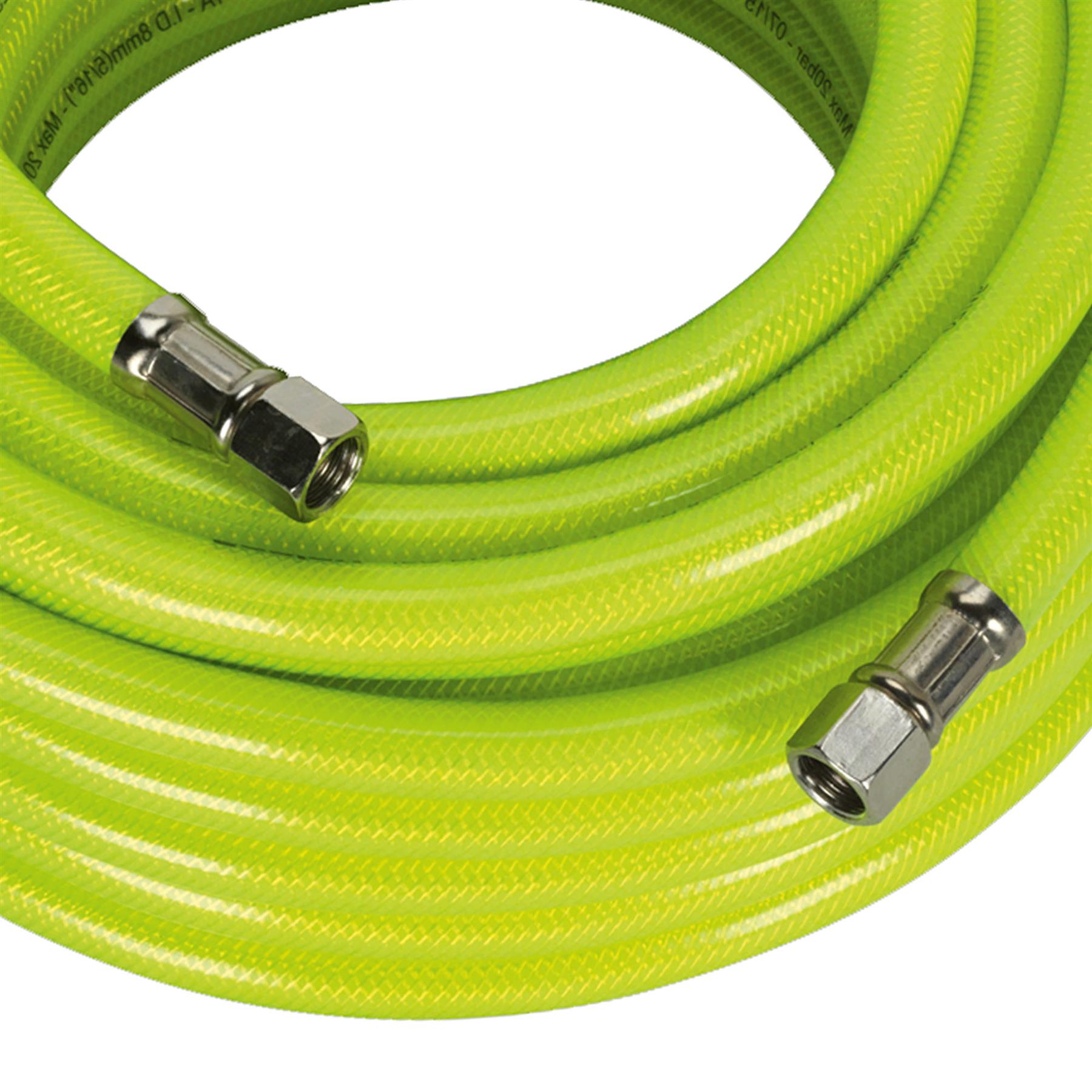 Sealey Air Hose High-Visibility 15m x �8mm with 1/4"BSP Unions