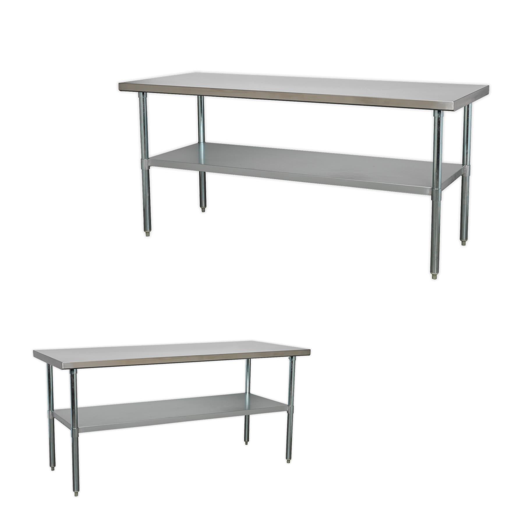 Sealey Stainless Steel Workbench 1.8m Supplied Flat-Packed