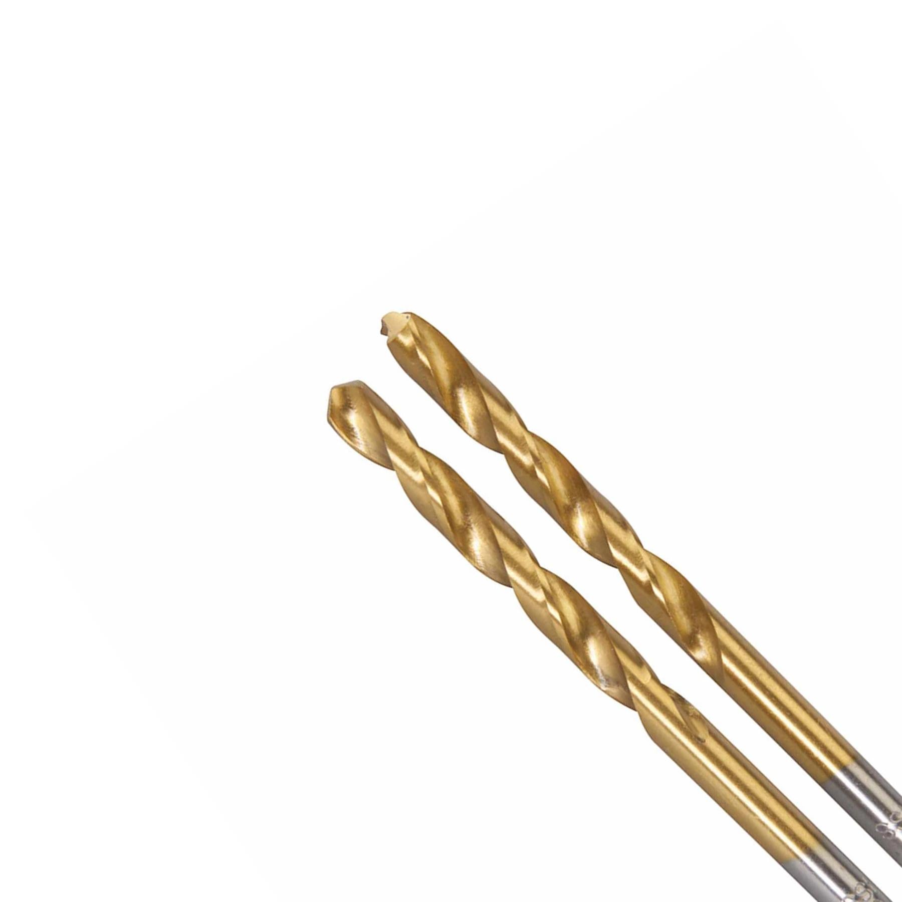 2Pk Hss Titanium-Coated Drill Bits 6.0mm Durable High Speed Metal Wood Plastic