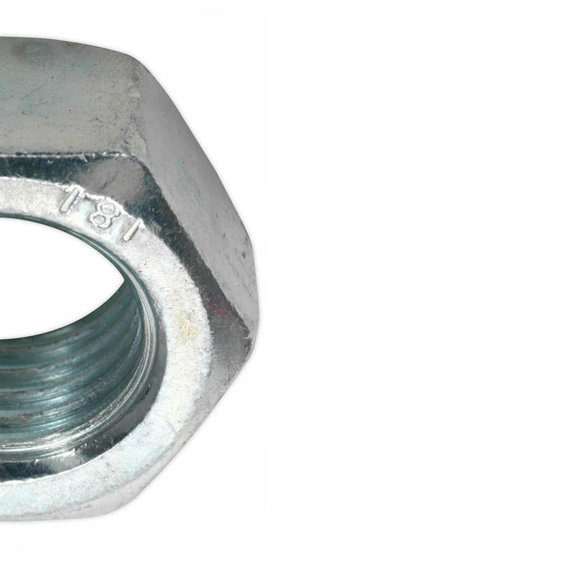 Sealey Steel Nut DIN 934 - M20 Zinc Pack of 10