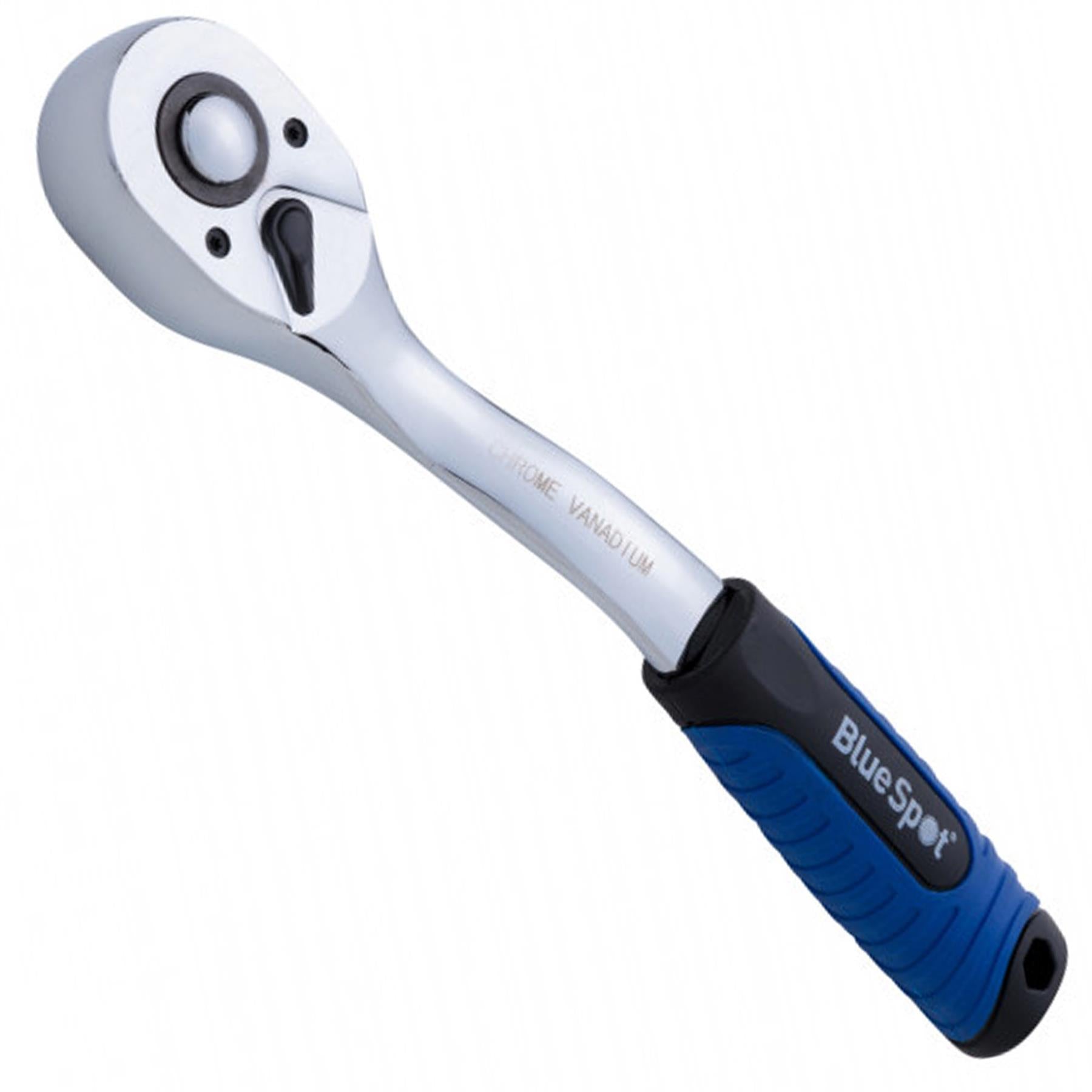 Bluespot 1/2" Drive Socket Ratchet Soft Grip Handle Quick Release 72 Teeth