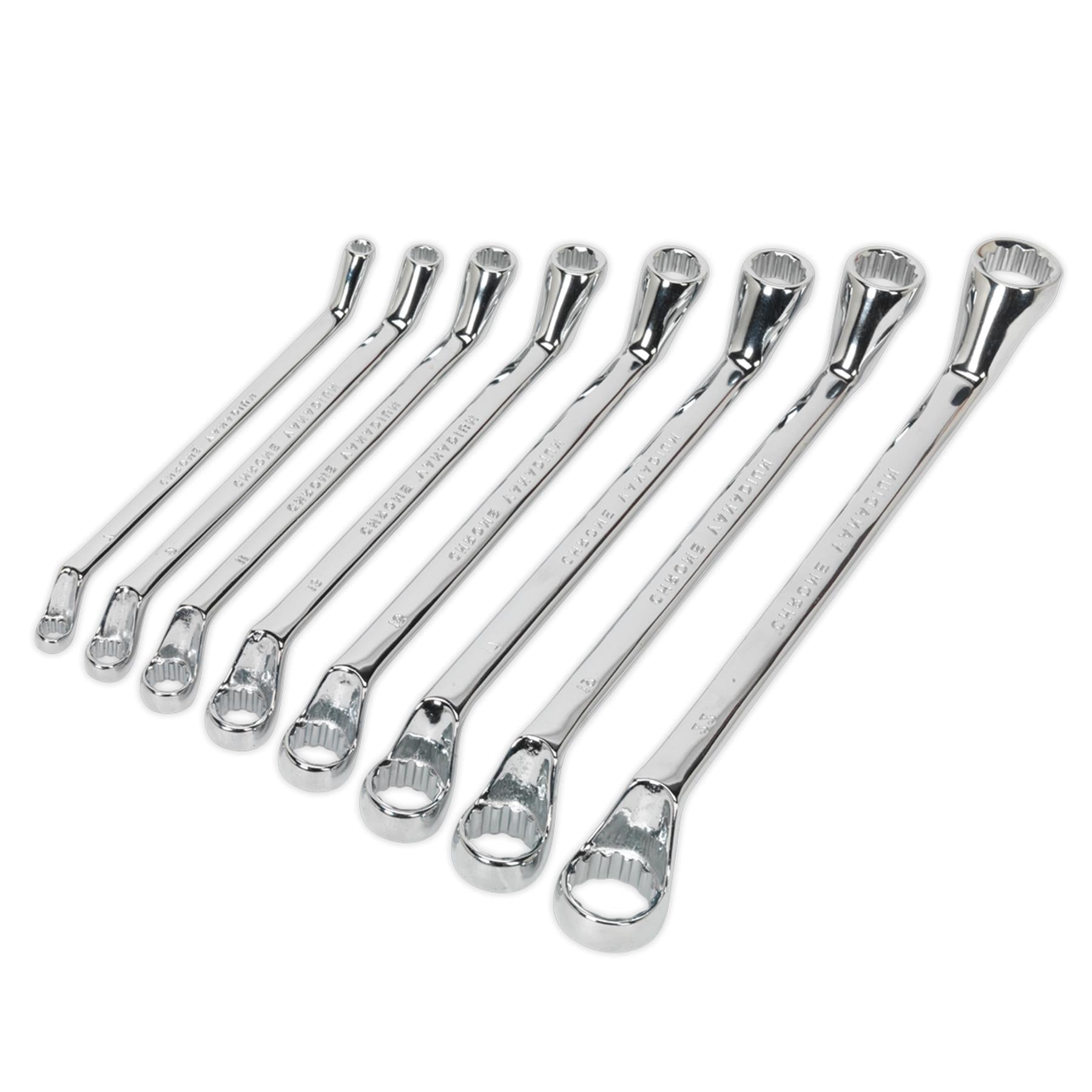 Sealey Deep Offset Ring Spanner Set 8pc Metric