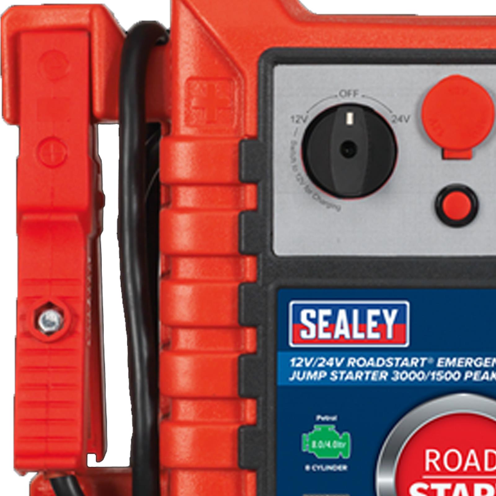 Sealey RS125 RoadStart Emergency Jump Starter 12/24V 3000/1500 Peak Amps
