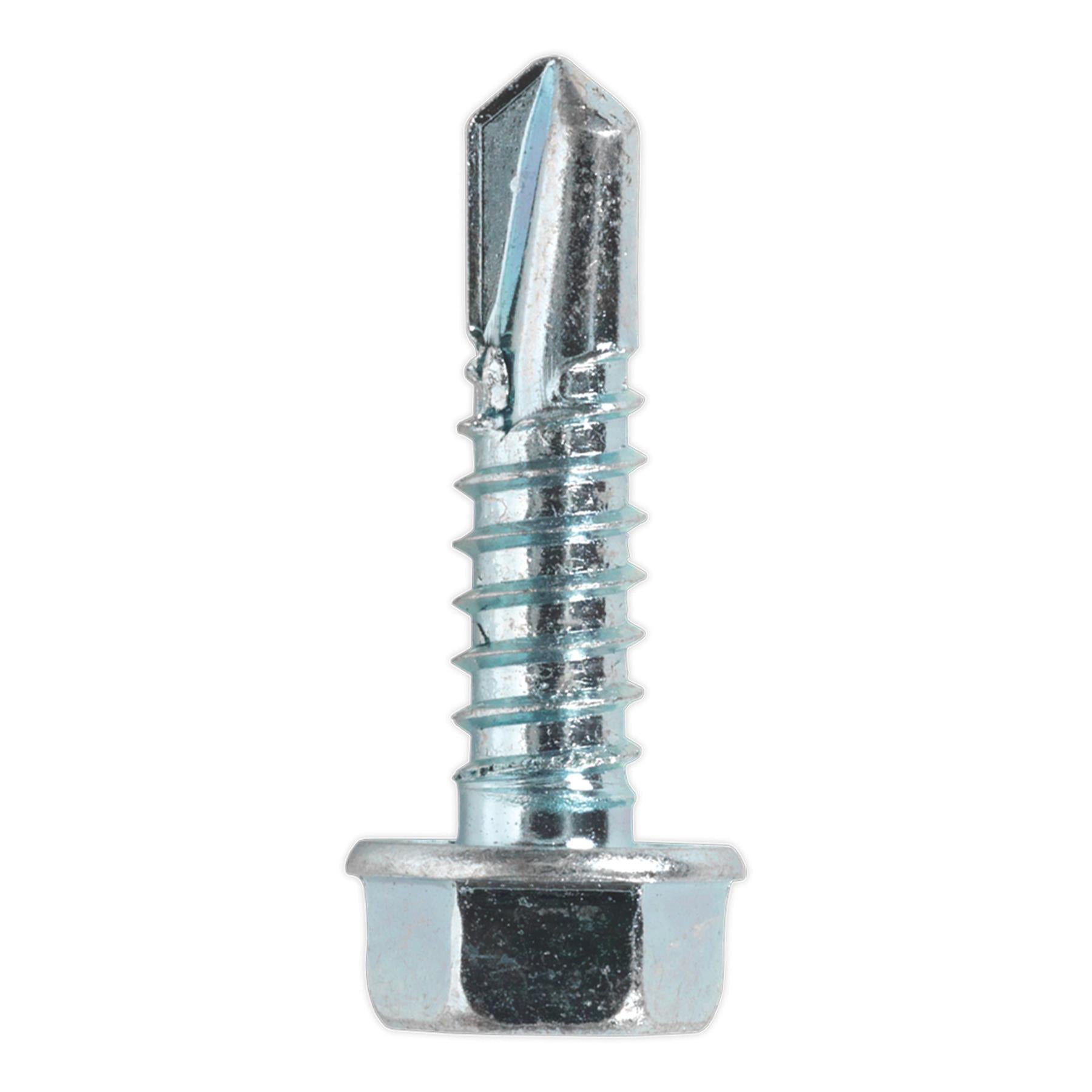 Sealey Self Drilling Screw 6.3 x 25mm Hex Head Zinc Pack of 100