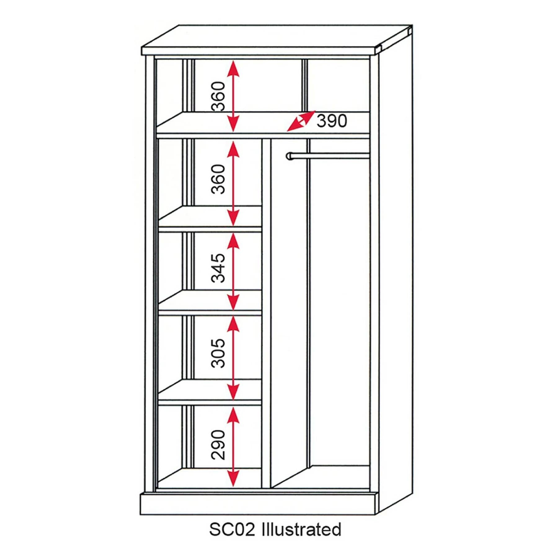 Sealey Floor Cabinet 4 Shelf plus Hanging Rail 2 Door