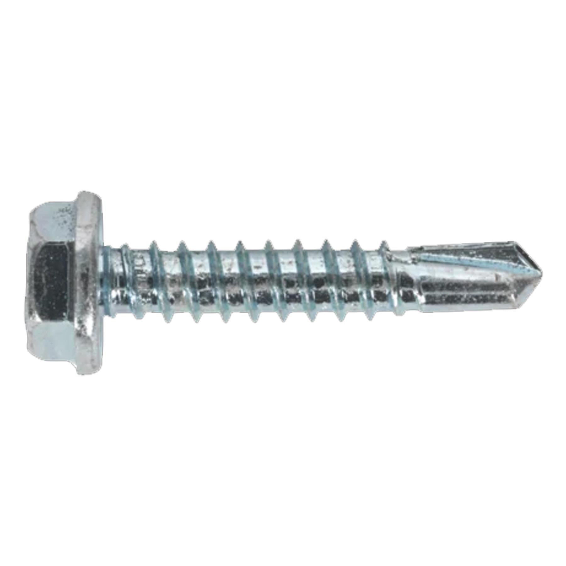 Sealey Self Drilling Screw 4.8 x 25mm Hex Head Zinc Pack of 100
