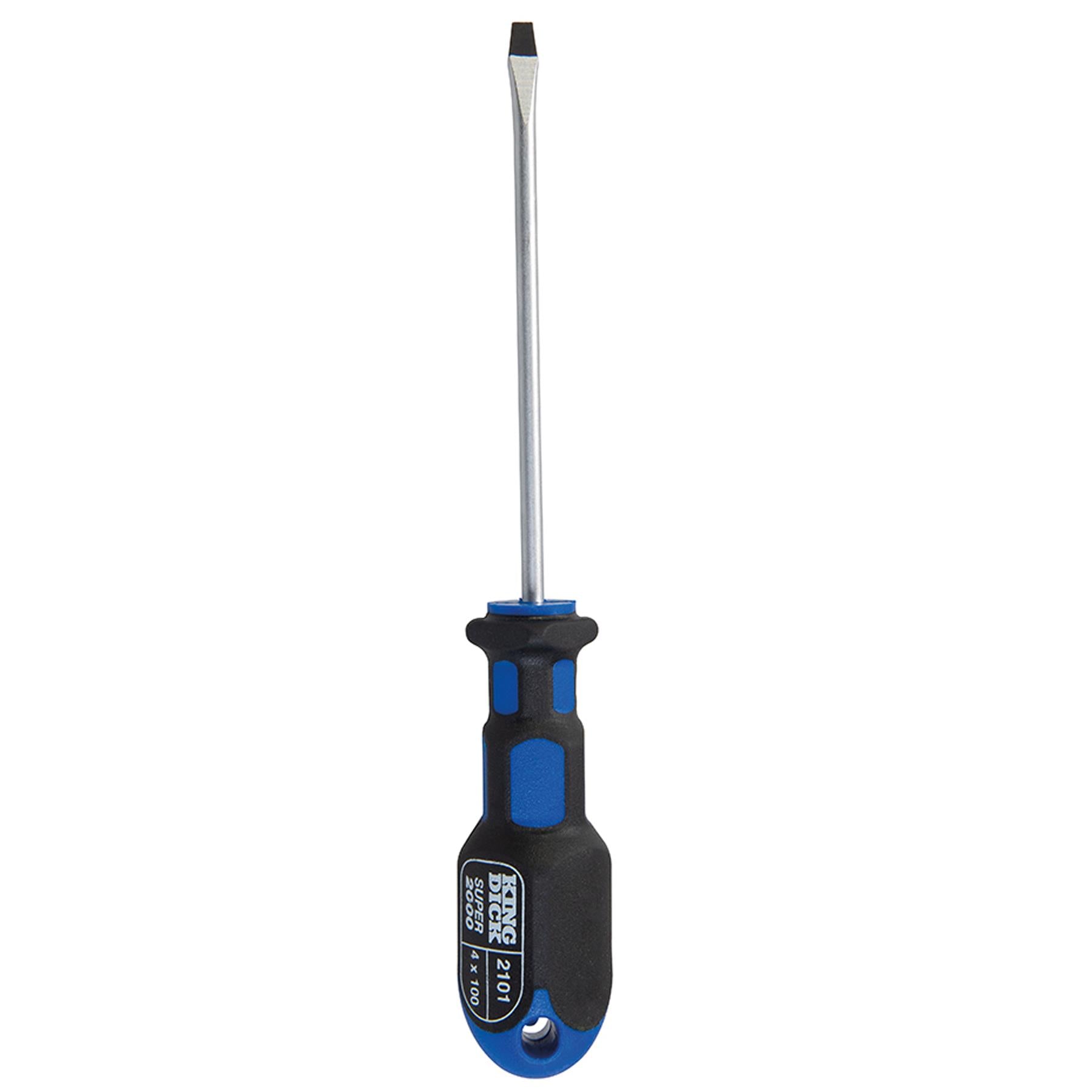 King Dick 4 X 100mm Slotted Screwdriver British Made Soft Grip