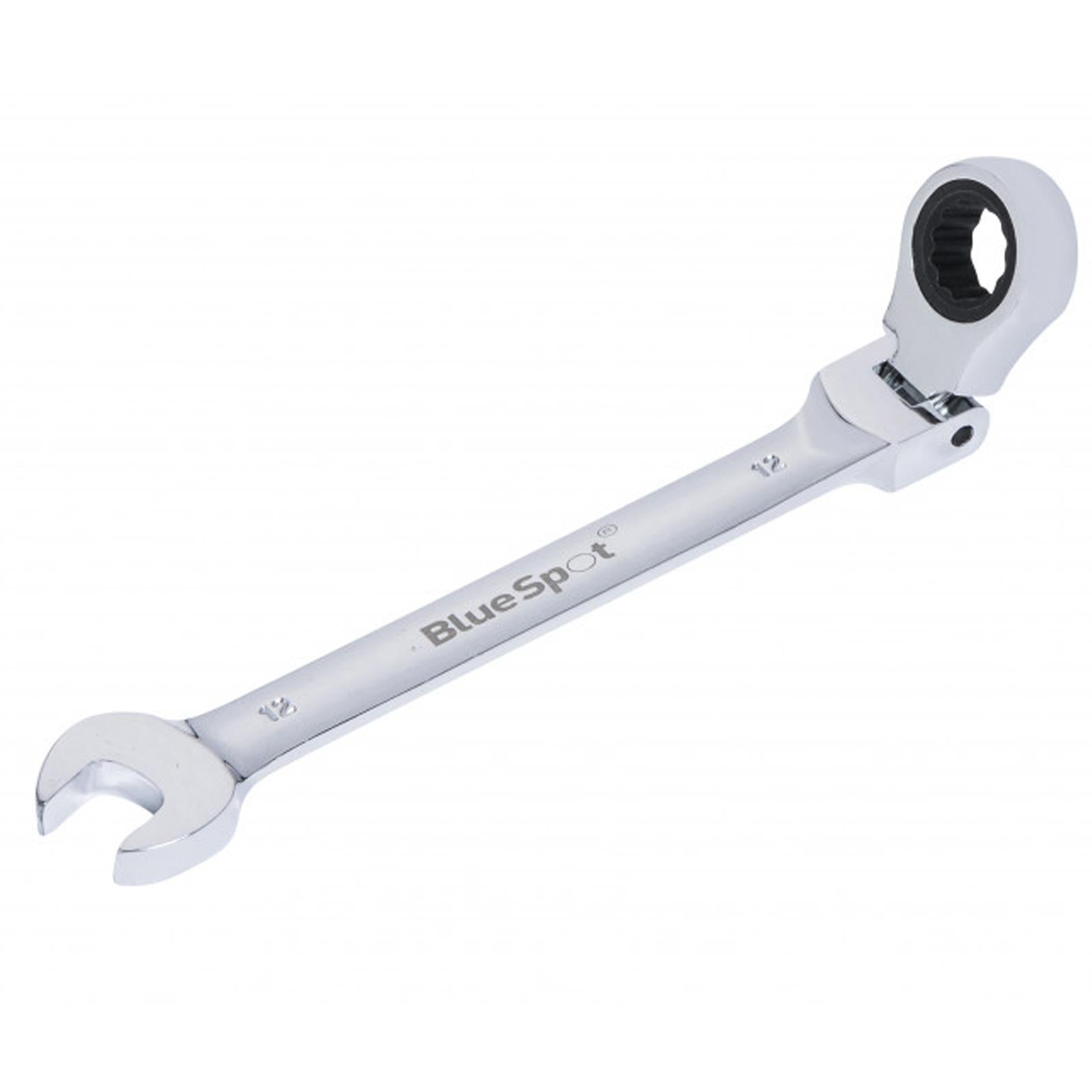 BlueSpot Ratchet Spanner Combination Flexible Head Wrench Metric 12mm