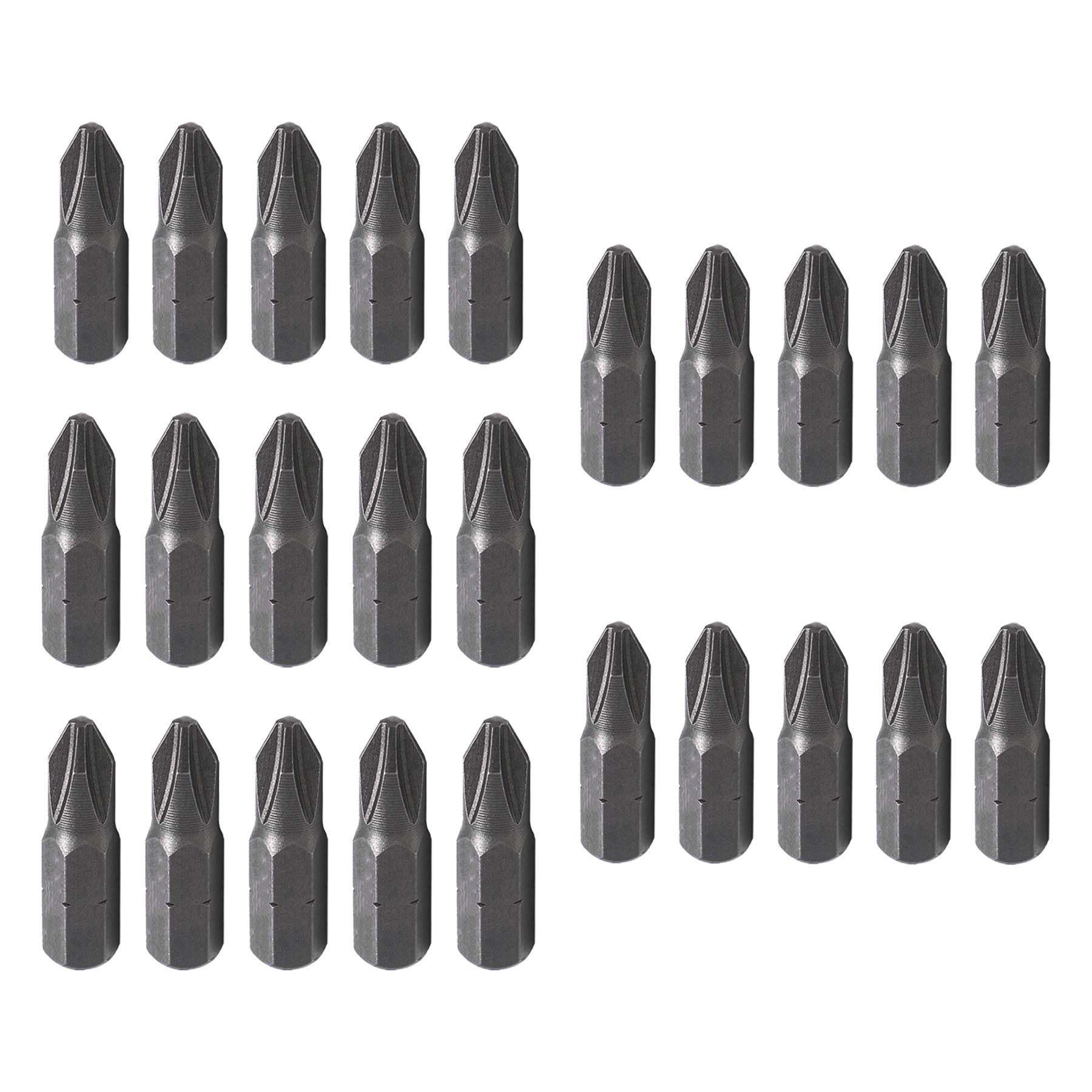 PH2 Phillips Screwdriver Bits CRV Chrome Vanadium Steel 1/4" Hex Drive 25Pcs