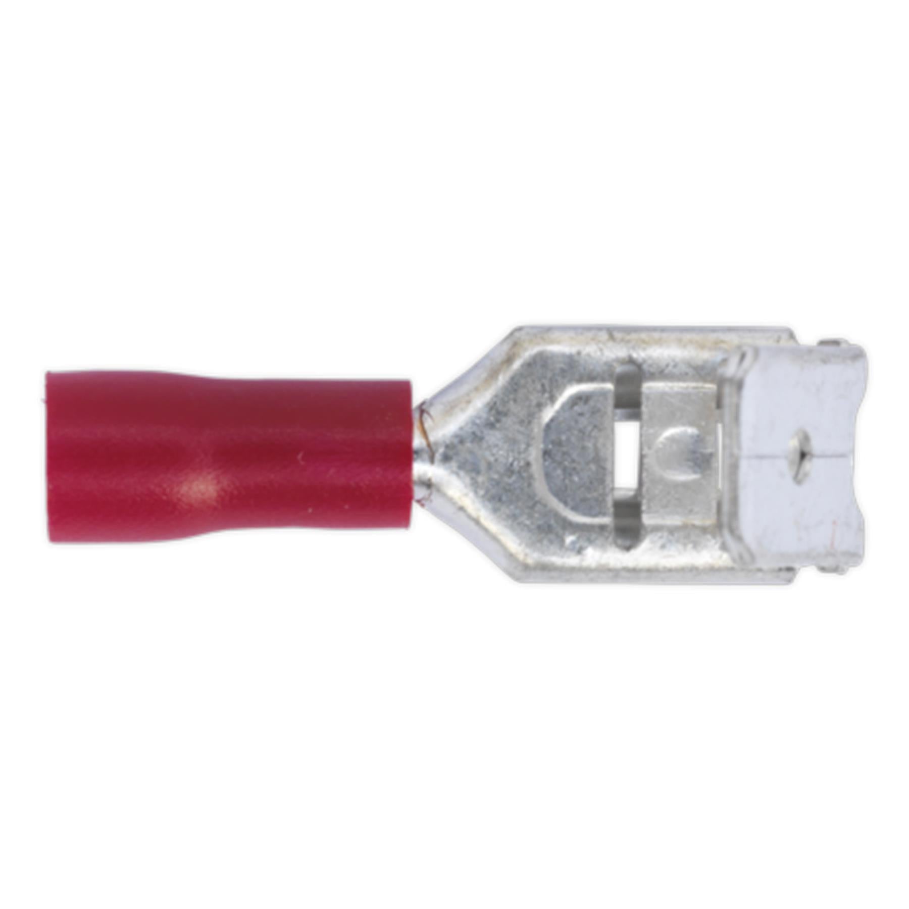 Sealey Piggy-Back Terminal 6.3mm Red Pack of 100