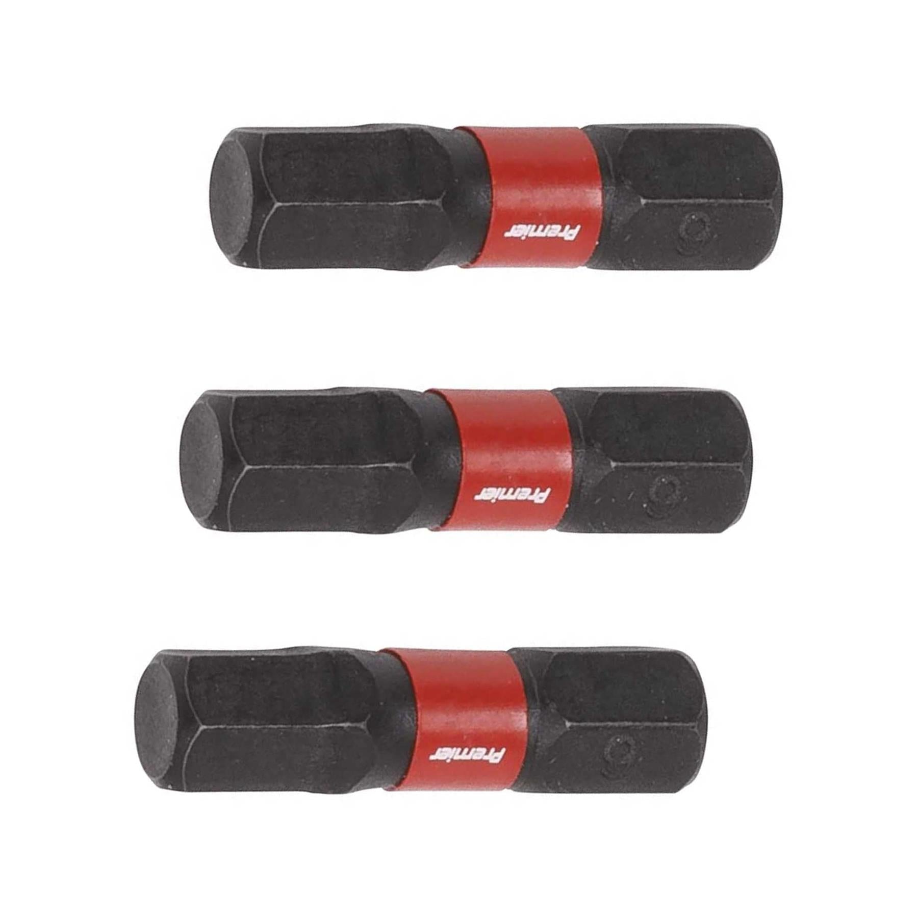 Hex 6mm Impact Power Tool Bits 25mm - 3pc
