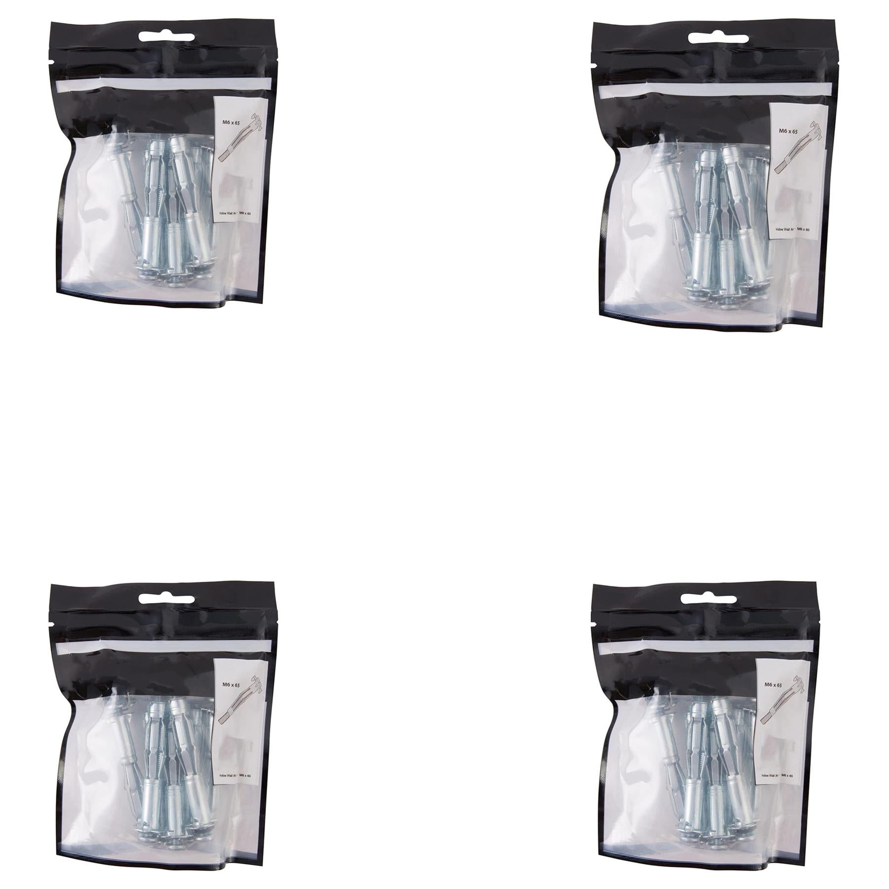 Hollow Wall Anchors Flush Finish With Anti-Rotation Barbs 40Pk M6 X 65mm