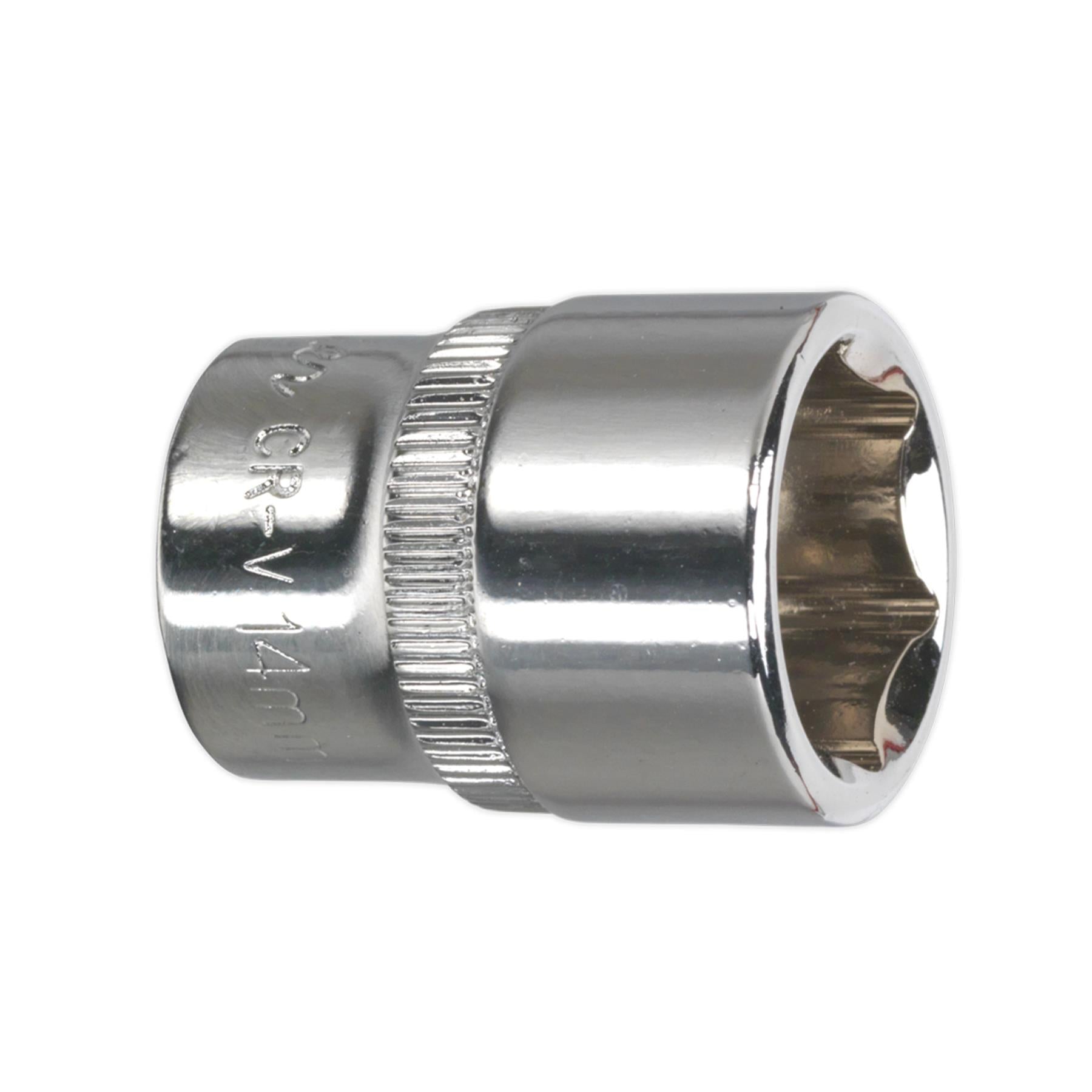 Sealey WallDrive Socket 14mm 1/4"Sq Drive Fully Polished