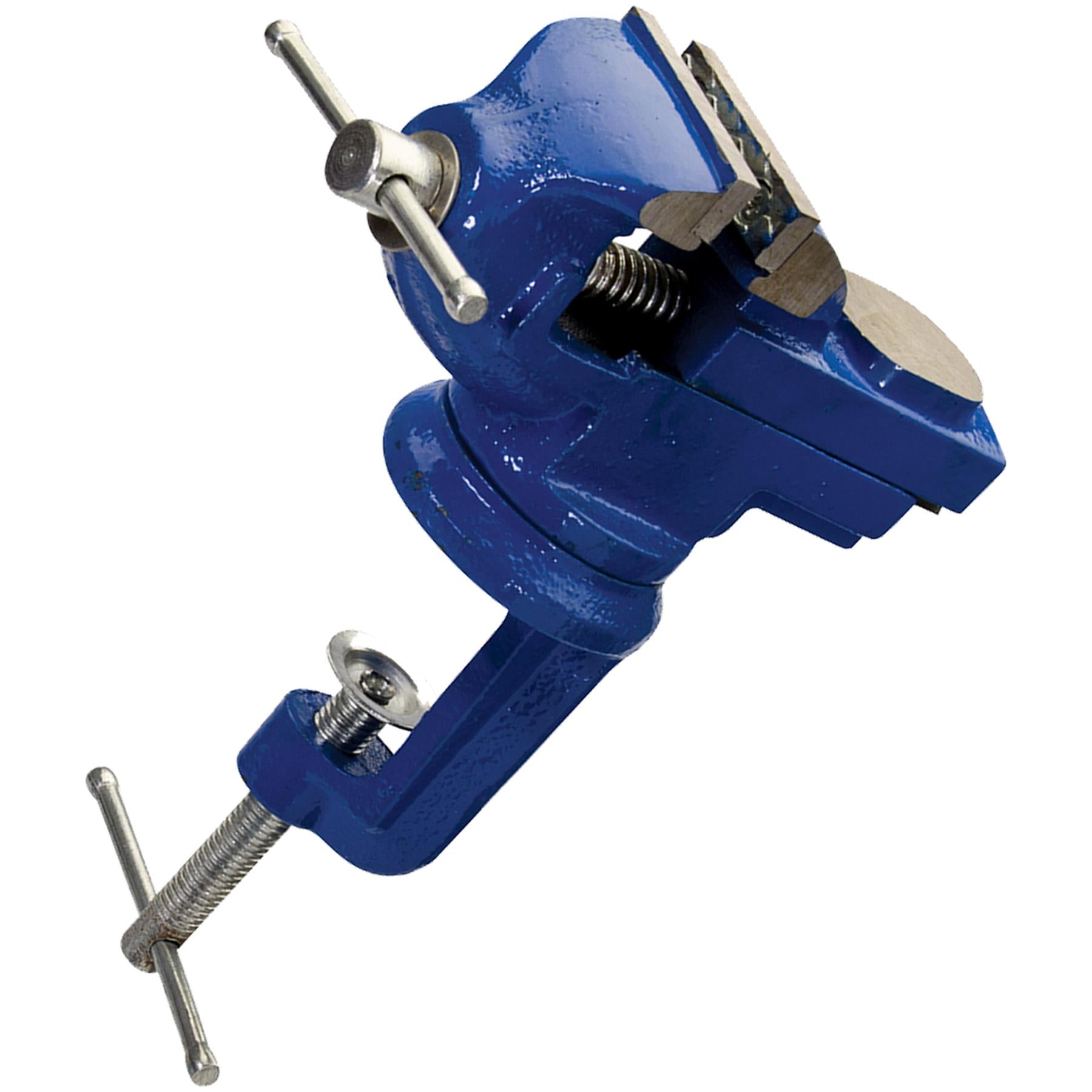 Table Vice With Swivel Base - 50mm Turns 360 Cast Iron Frame With Anvil 50mm Jaw