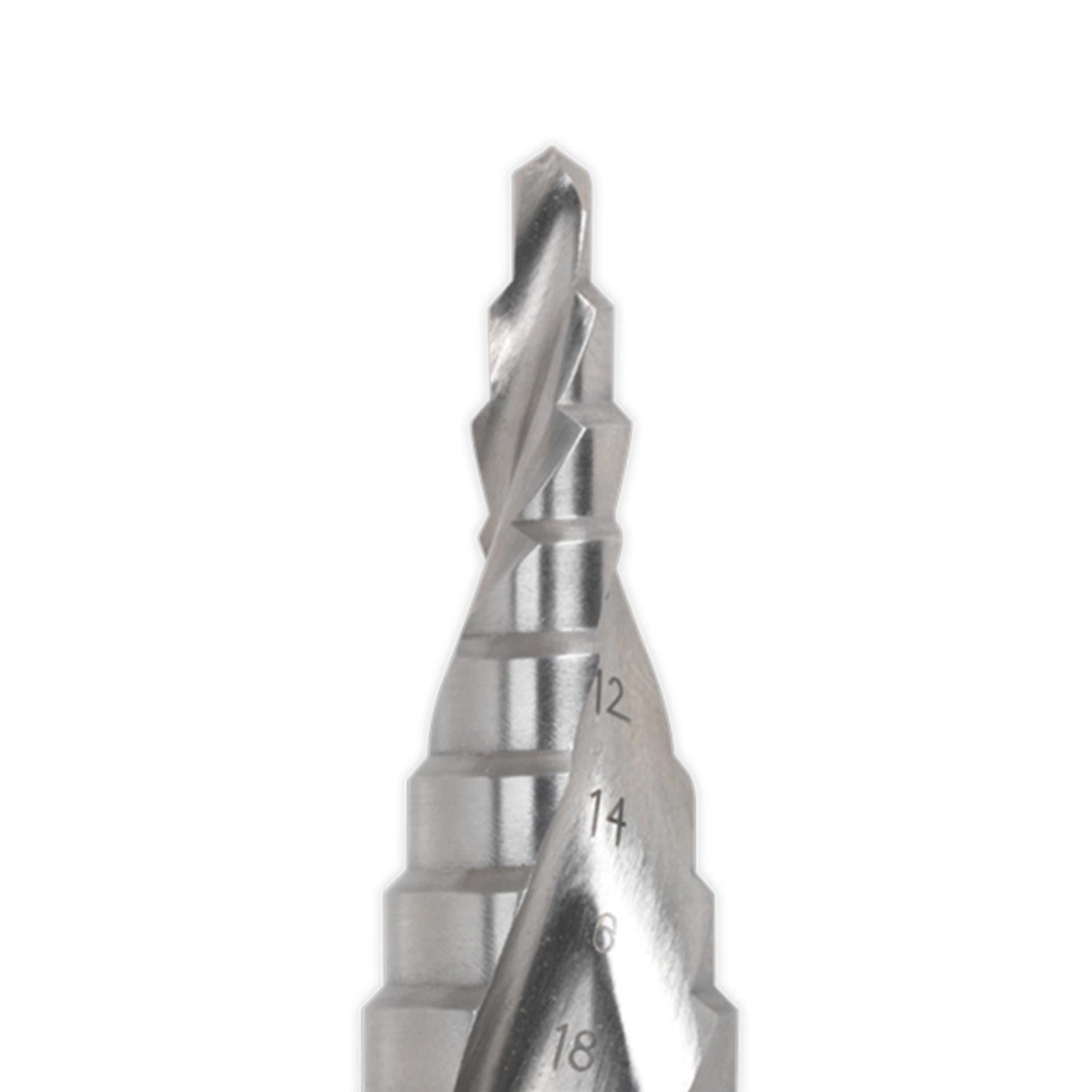 HSS 4341 Step Drill Bit 4-22mm Spiral Flute. AK4747. Sealey