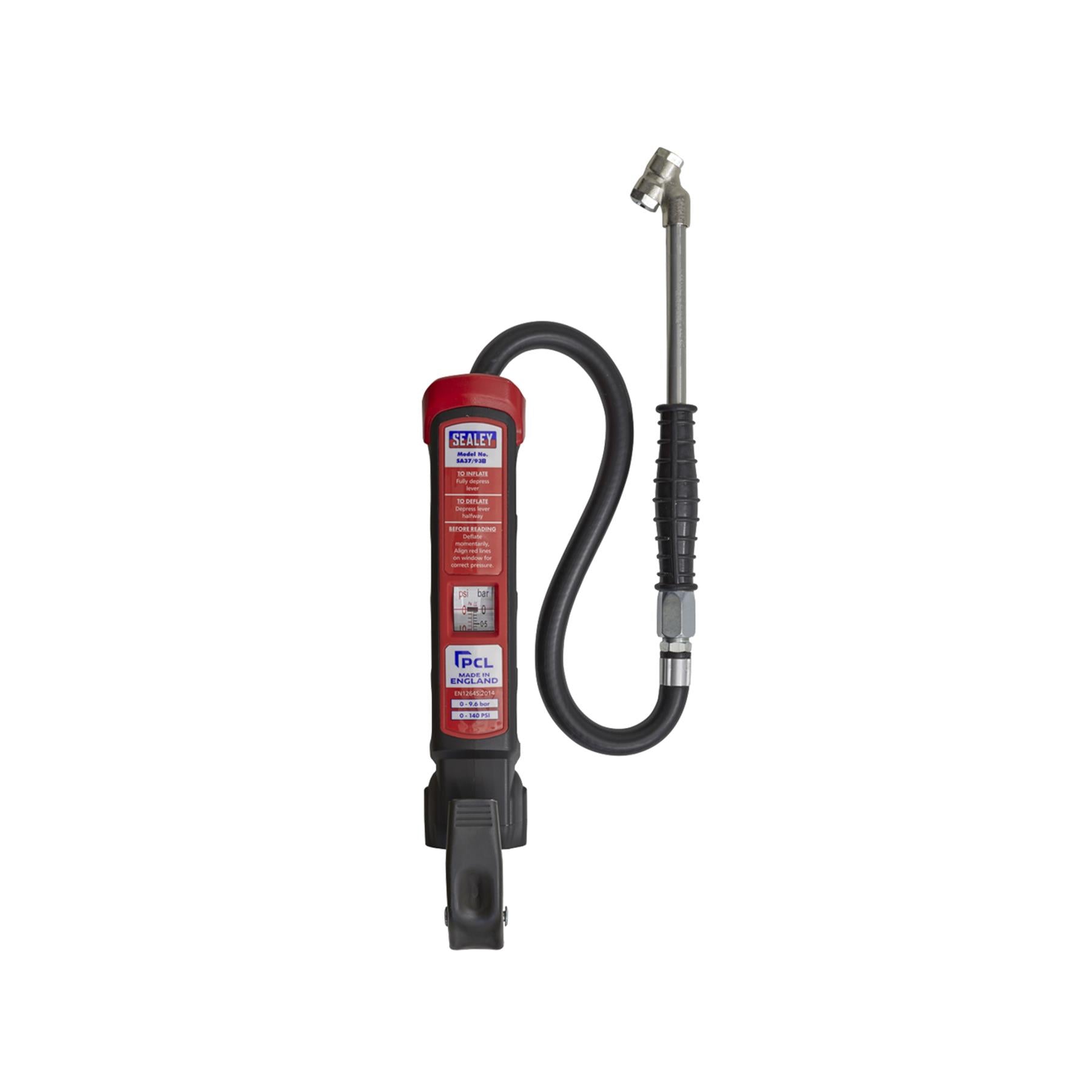 Sealey Premier Anodised Tyre Inflator with Twin Push-On Connector