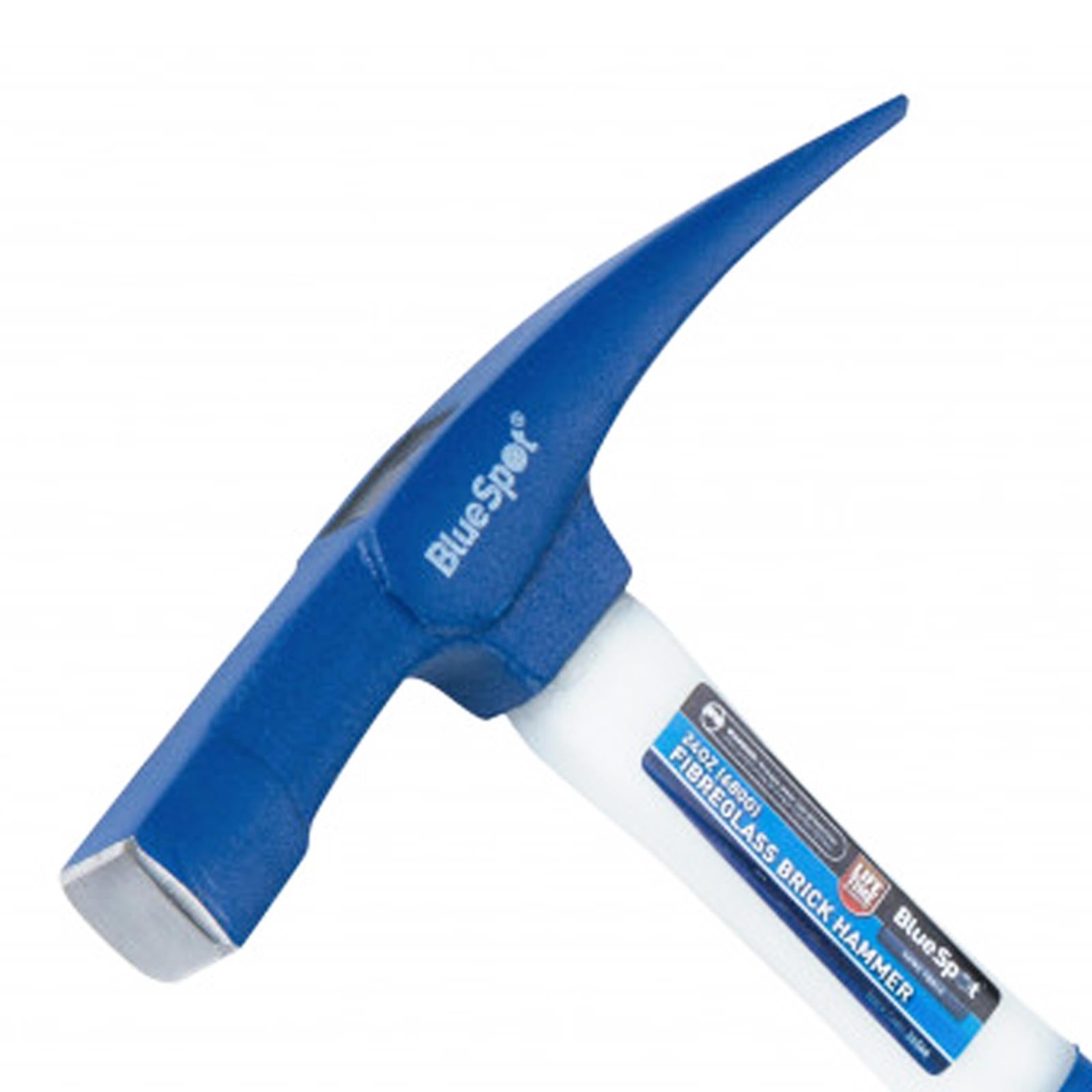 BlueSpot 24oz (680g) Fibreglass Shaft Brick Hammer Rubber Grip Lifetime Warranty