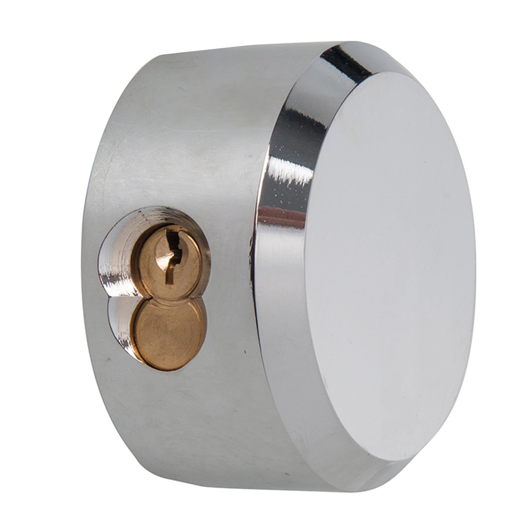 Shackleless Padlock Van Lock Replacement Chrome Plated With 3 Brass Keys 73mm