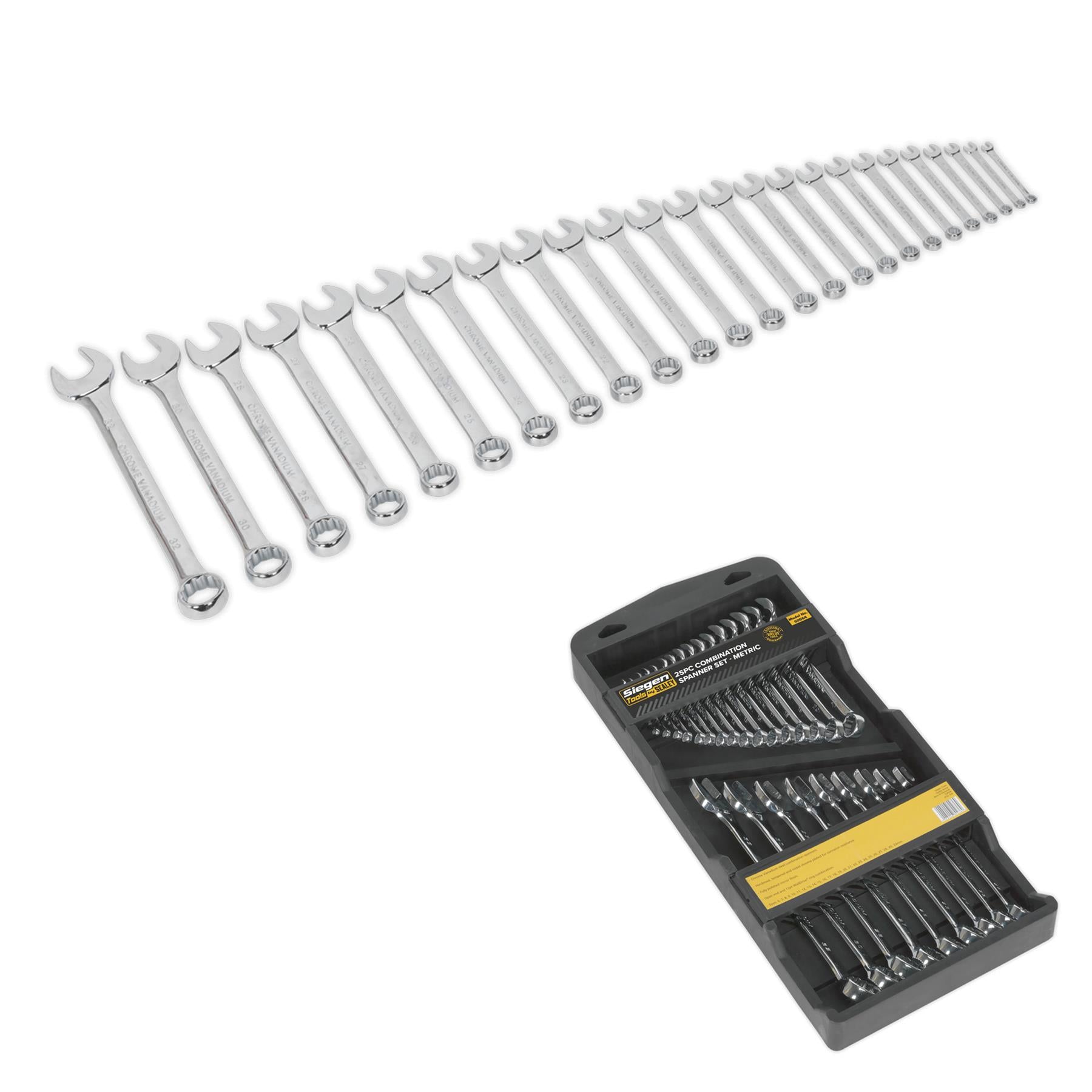 Sealey Combination Spanner Set 25pc Metric
