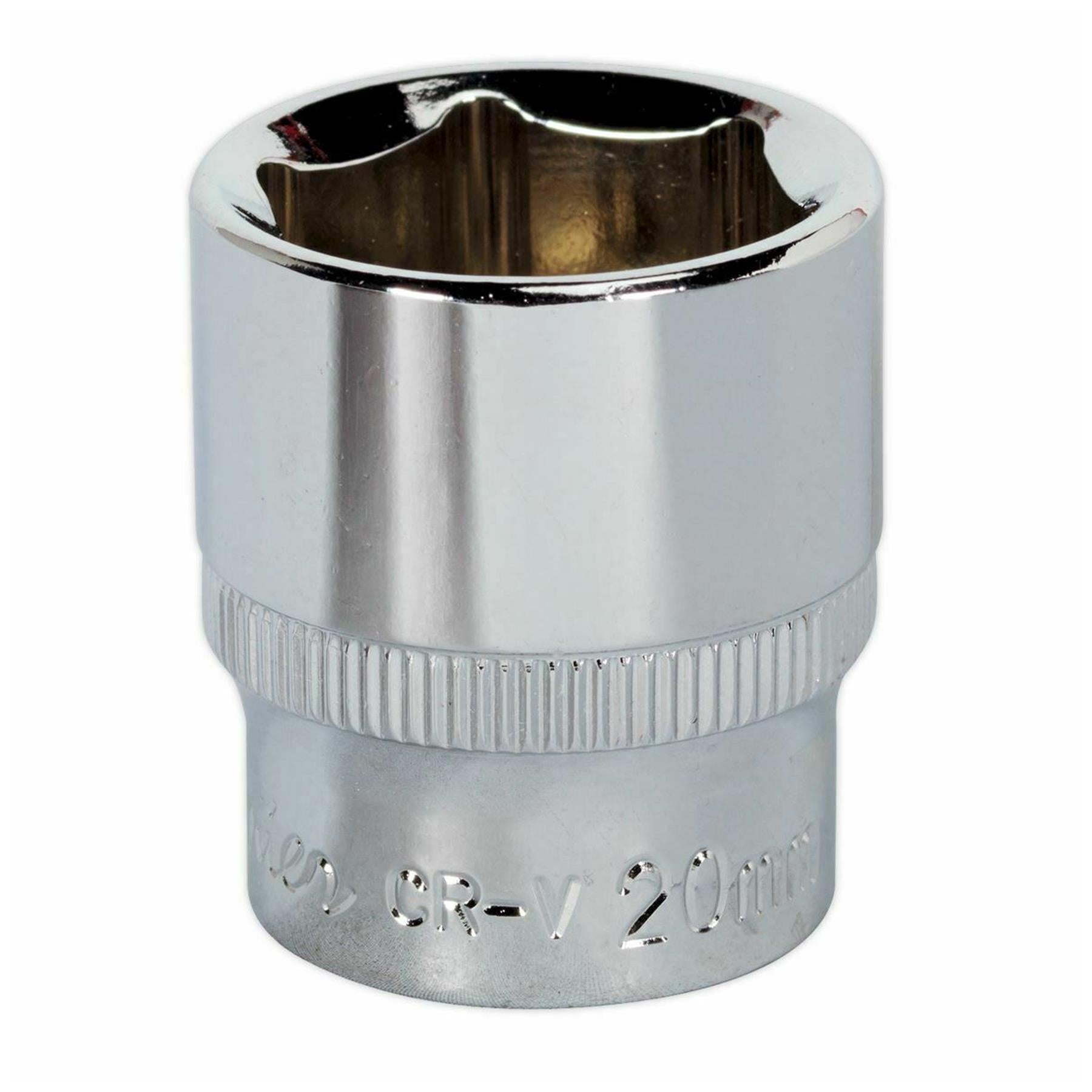 Sealey WallDrive Socket 20mm 3/8"Sq Drive Fully Polished