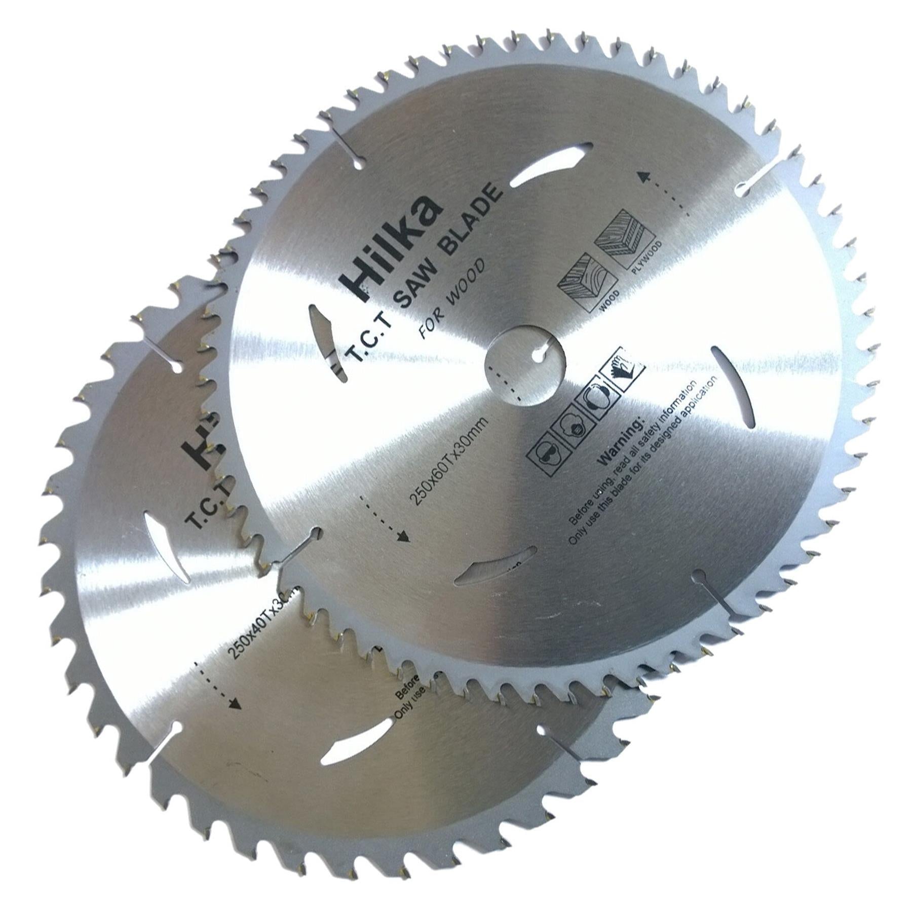 2 Piece TCT Circular Saw Blades 10" 250mm x 30mm Bore Pro Craft By Hilka