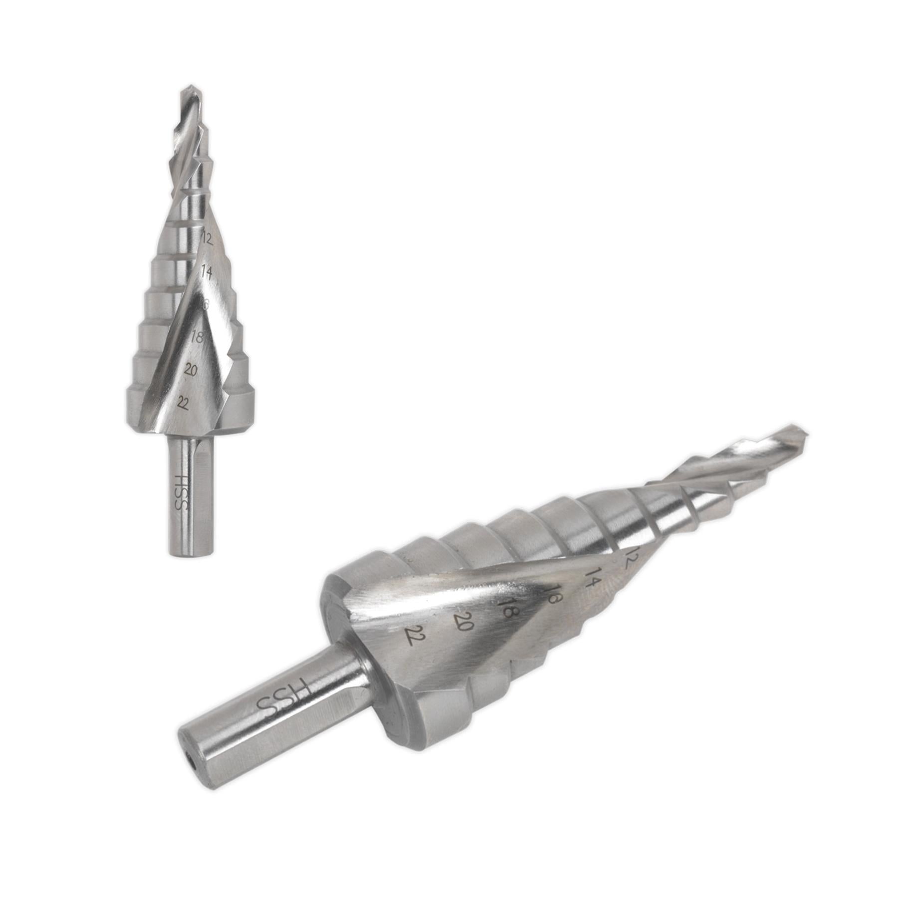 HSS 4341 Step Drill Bit 4-22mm Spiral Flute. AK4747. Sealey
