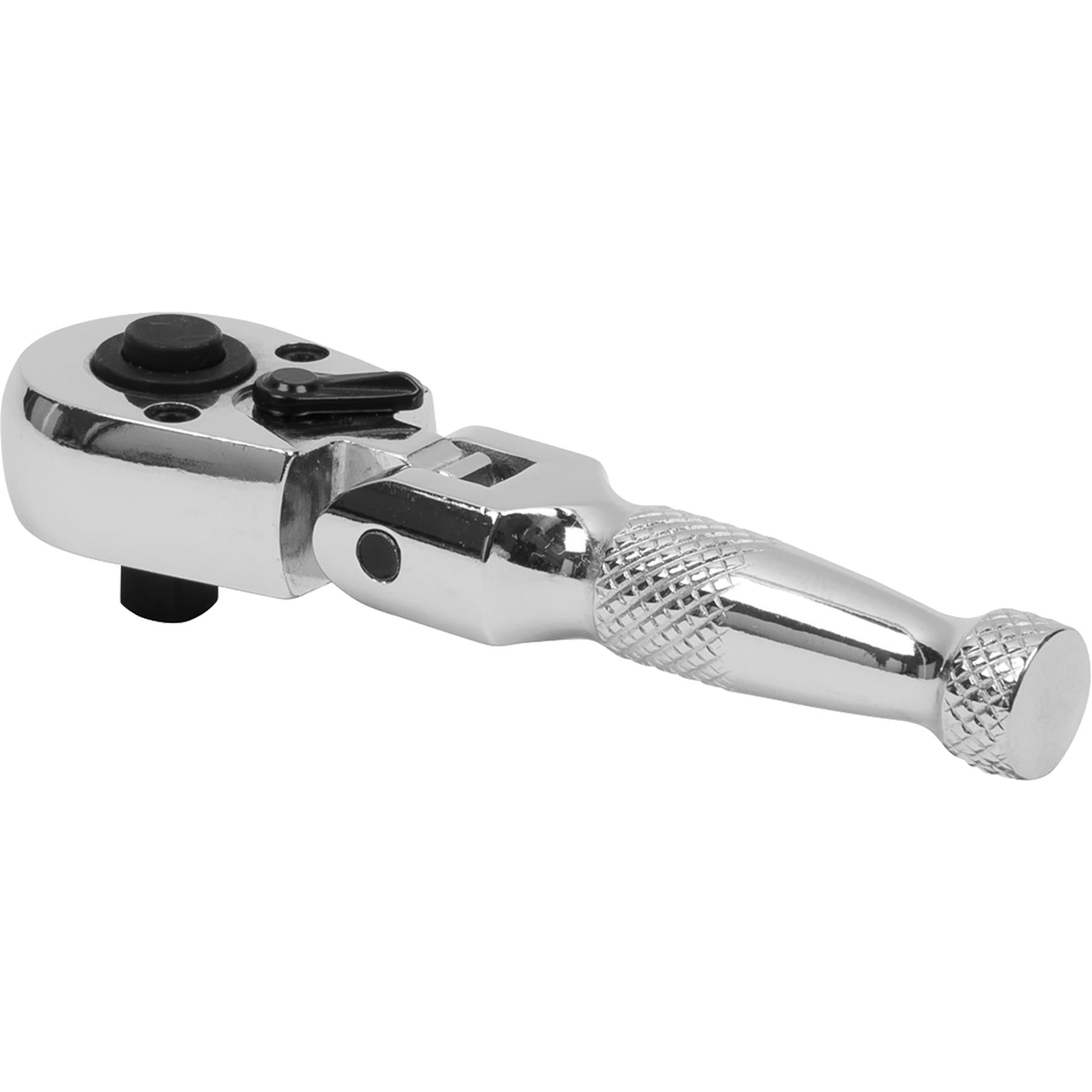 Sealey Ratchet Wrench Flexi-Head Stubby 1/4"Sq Drive