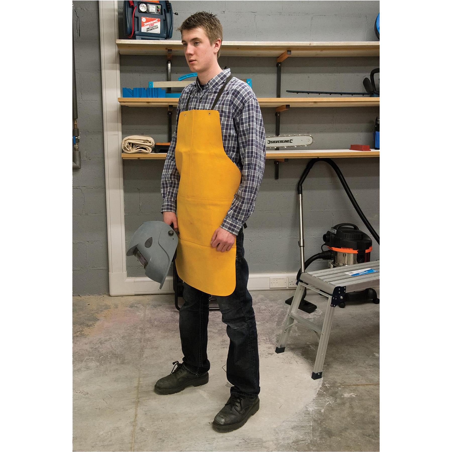 Welders Welding Apron Full Length Chrome Leather Tan Blacksmith Heavy Duty
