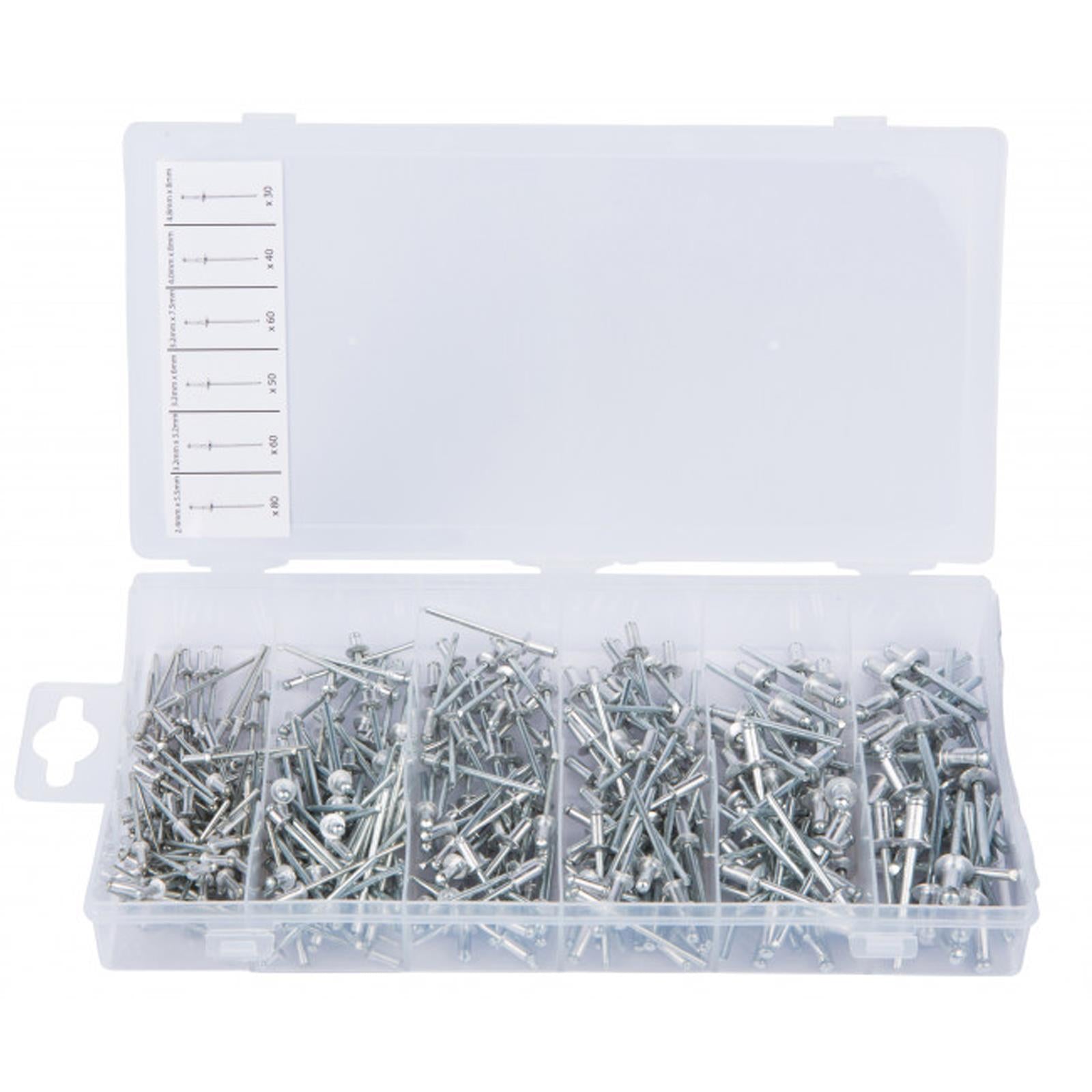 Bluespot 320Pc Assorted Blind Rivet Set Pop Rivets 2.4mm 3.2mm 4mm & 4.8mm Fix Clamp