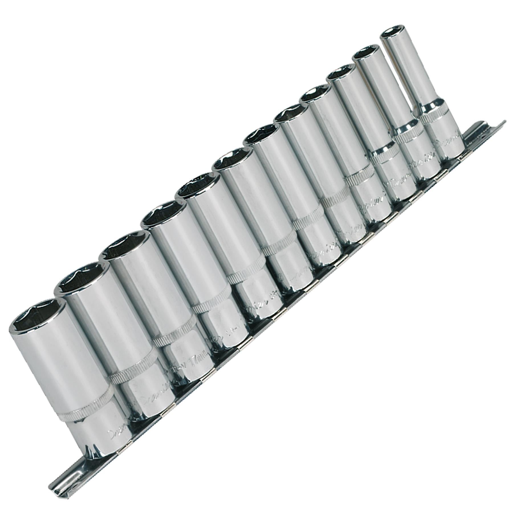 Sealey Socket Set 12pc 3/8"Sq Drive 6pt Deep WallDrive Metric
