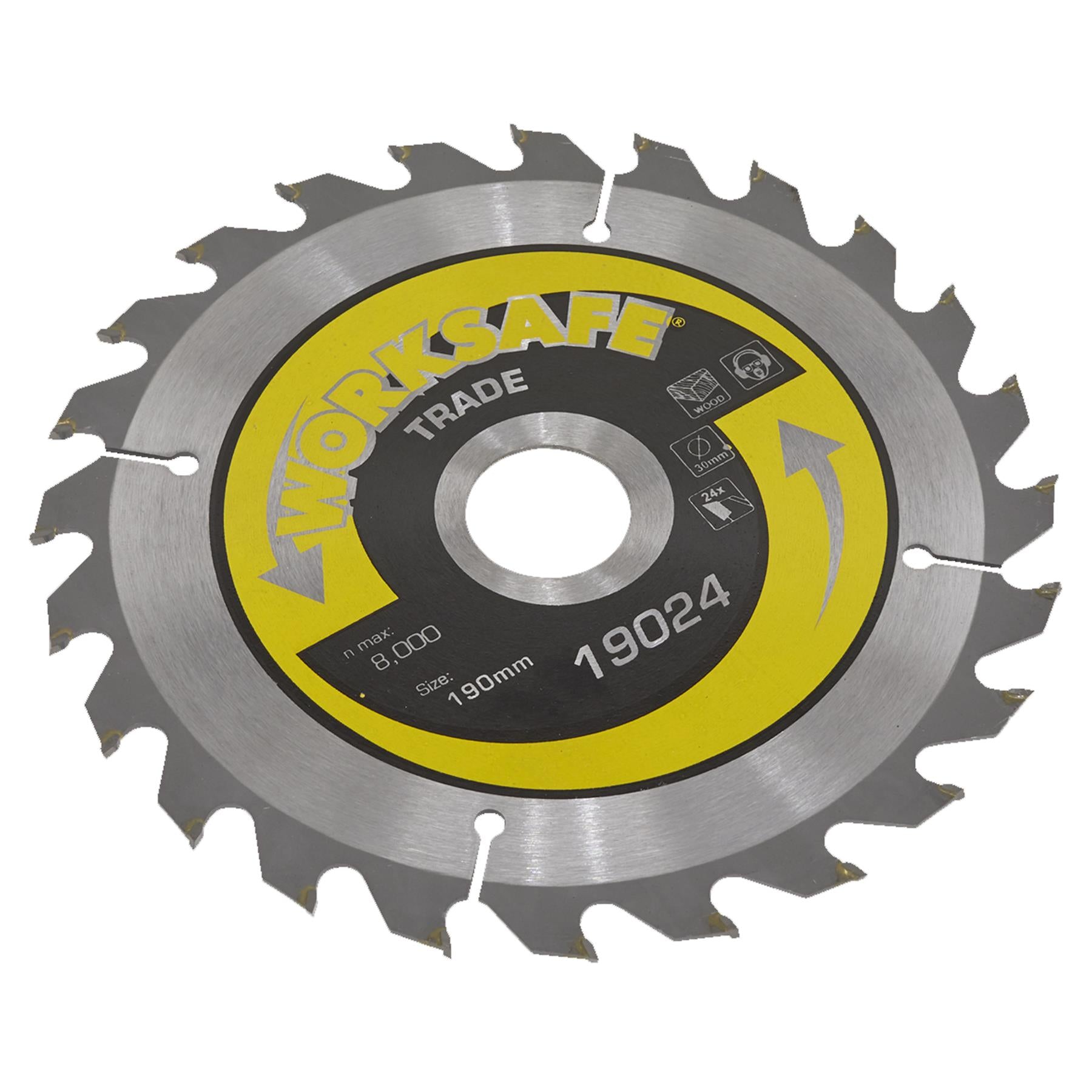Sealey Trade Circular Saw Blade 190 x 30mm - 24tpu