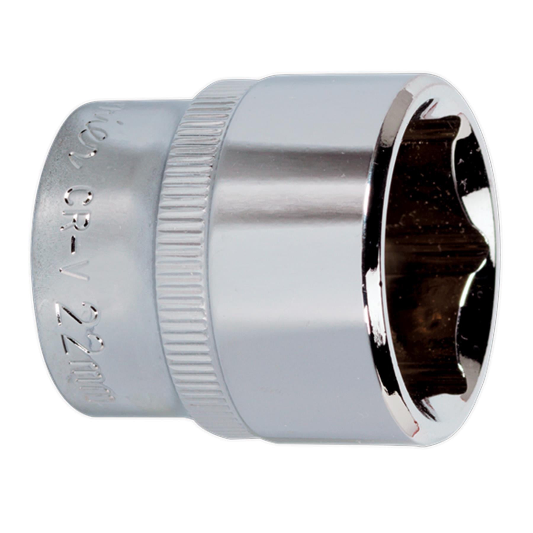 Sealey WallDrive Socket 22mm 3/8"Sq Drive Fully Polished