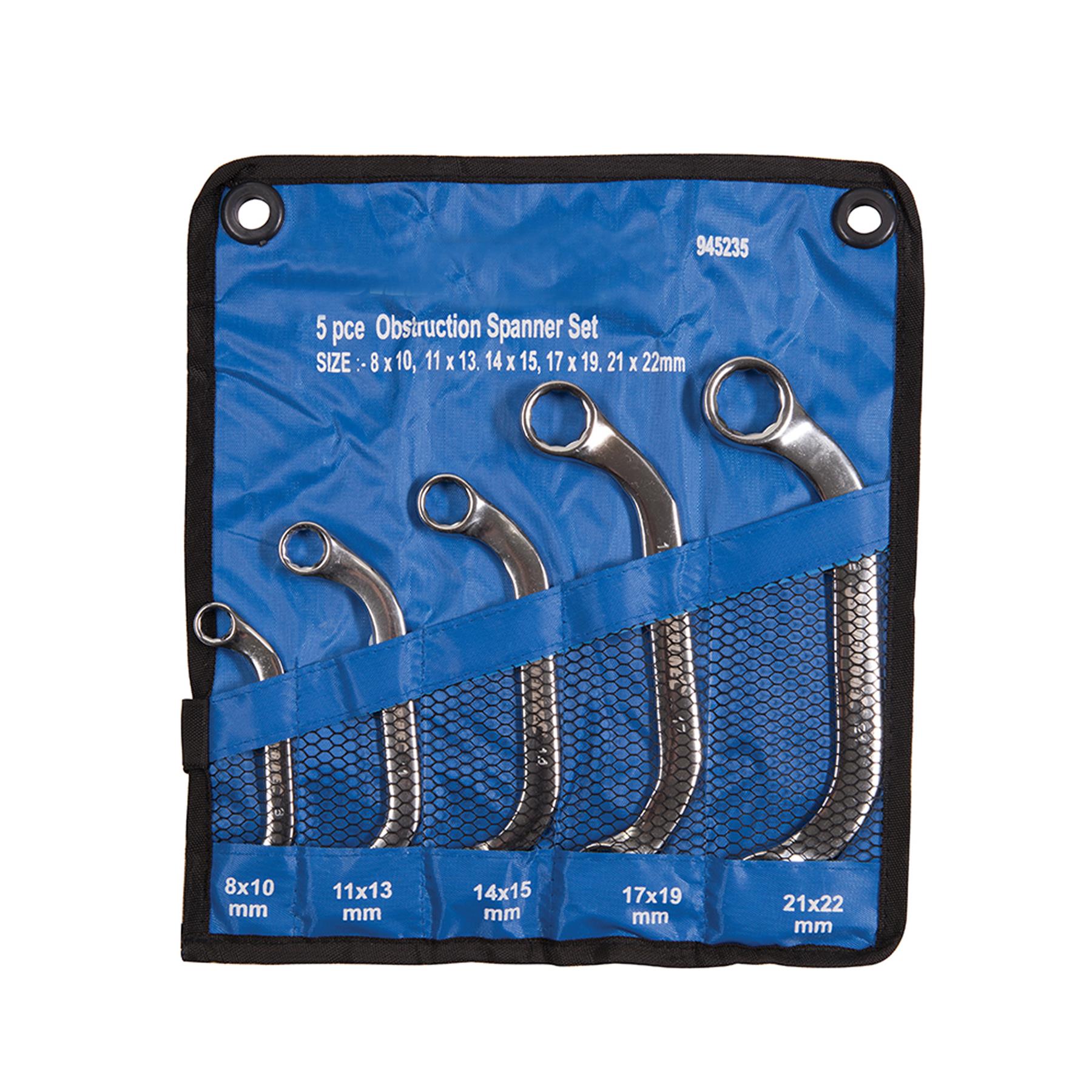 Obstruction Ring Spanner Set 'C' Shaped Half Moon Bend Shape Crv Steel