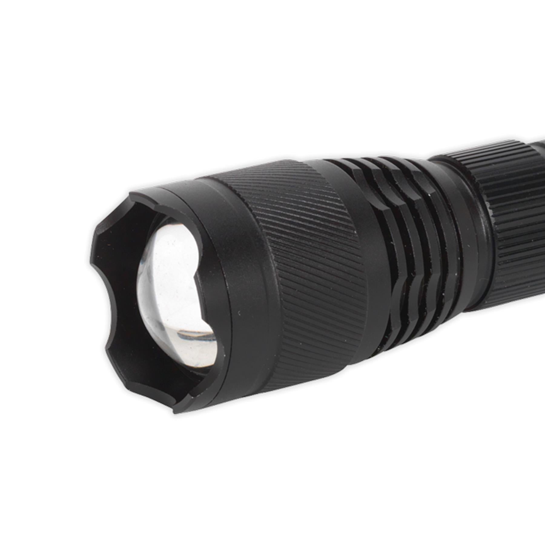 Sealey Aluminium Torch 10W CREE XPL LED Adj Focus R/Charge USB Port