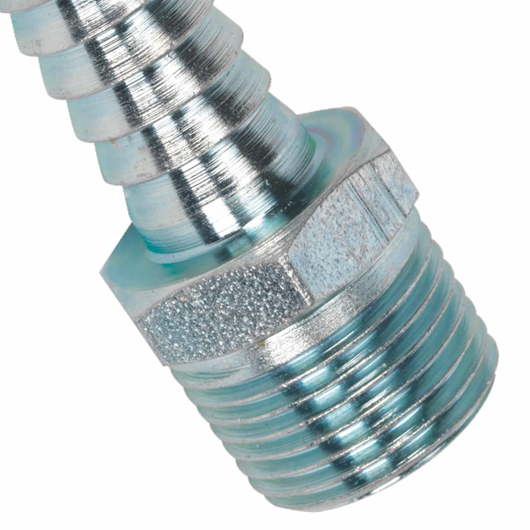 Screwed Tailpiece Male 3/8"BSPT - 3/8" Hose Pack of 5. Sealey