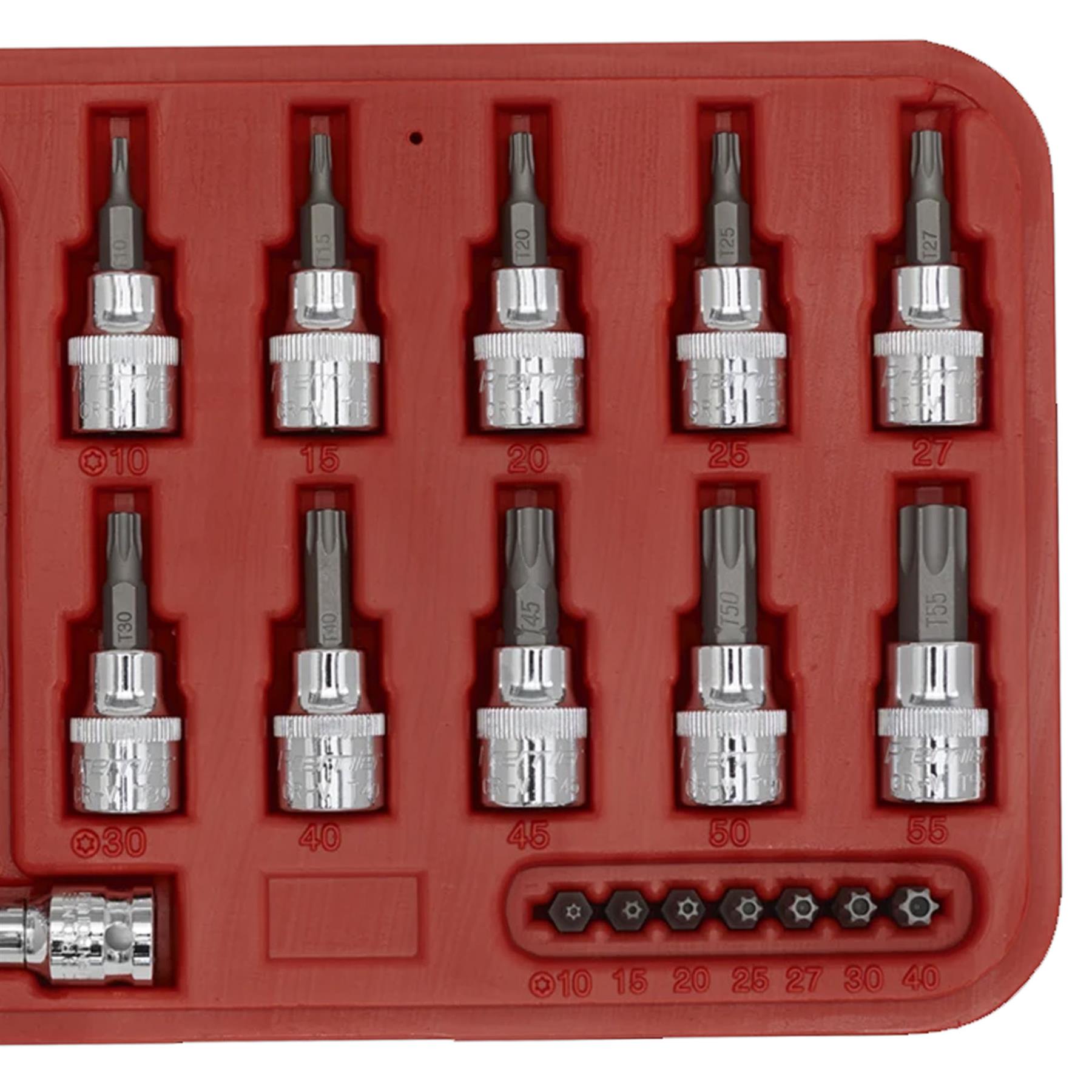 Sealey TRX-Star Socket & Security Bit Set 29pc 1/4"Sq&3/8"Sq Drive