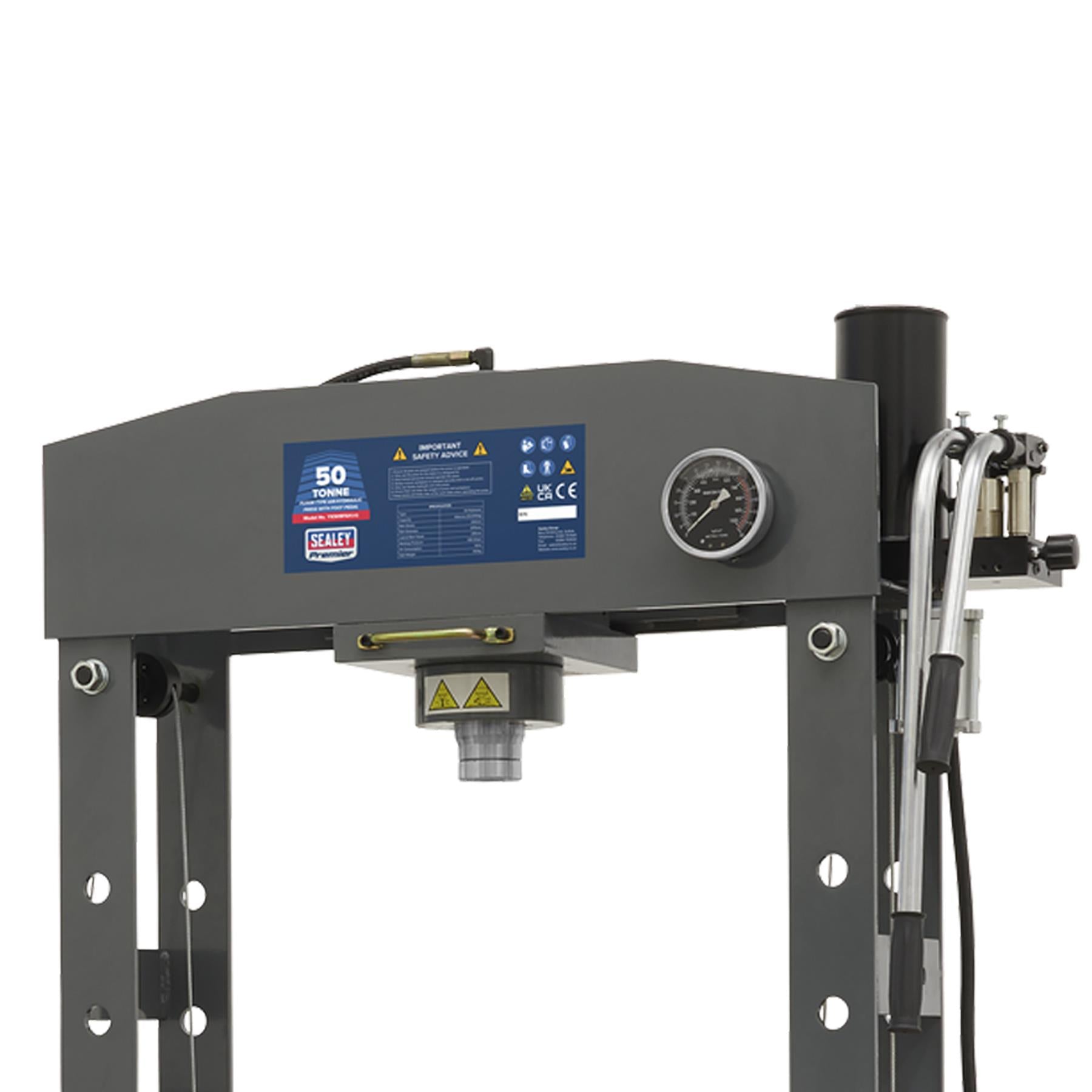 Sealey Air/Hydraulic Press 50tonne Floor Type with Foot Pedal