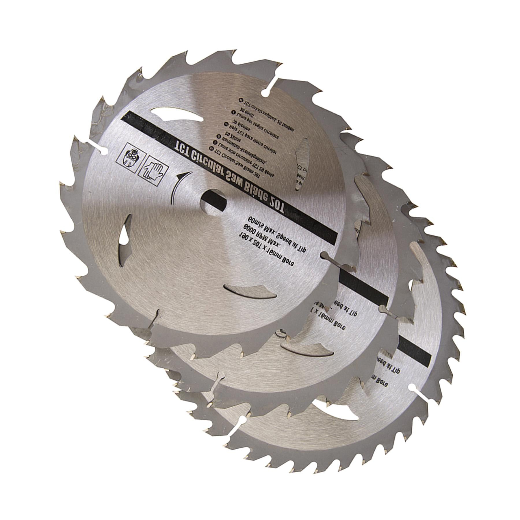 3 Piece TCT Circular Saw Blade Set 190 x 16 - No Ring