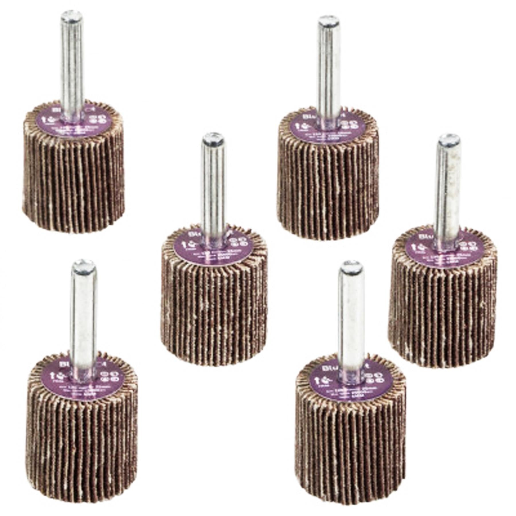 BlueSpot 10pc Sanding Flap Wheel Disc Set For Drill 120 Grit 25mm Wood Metal