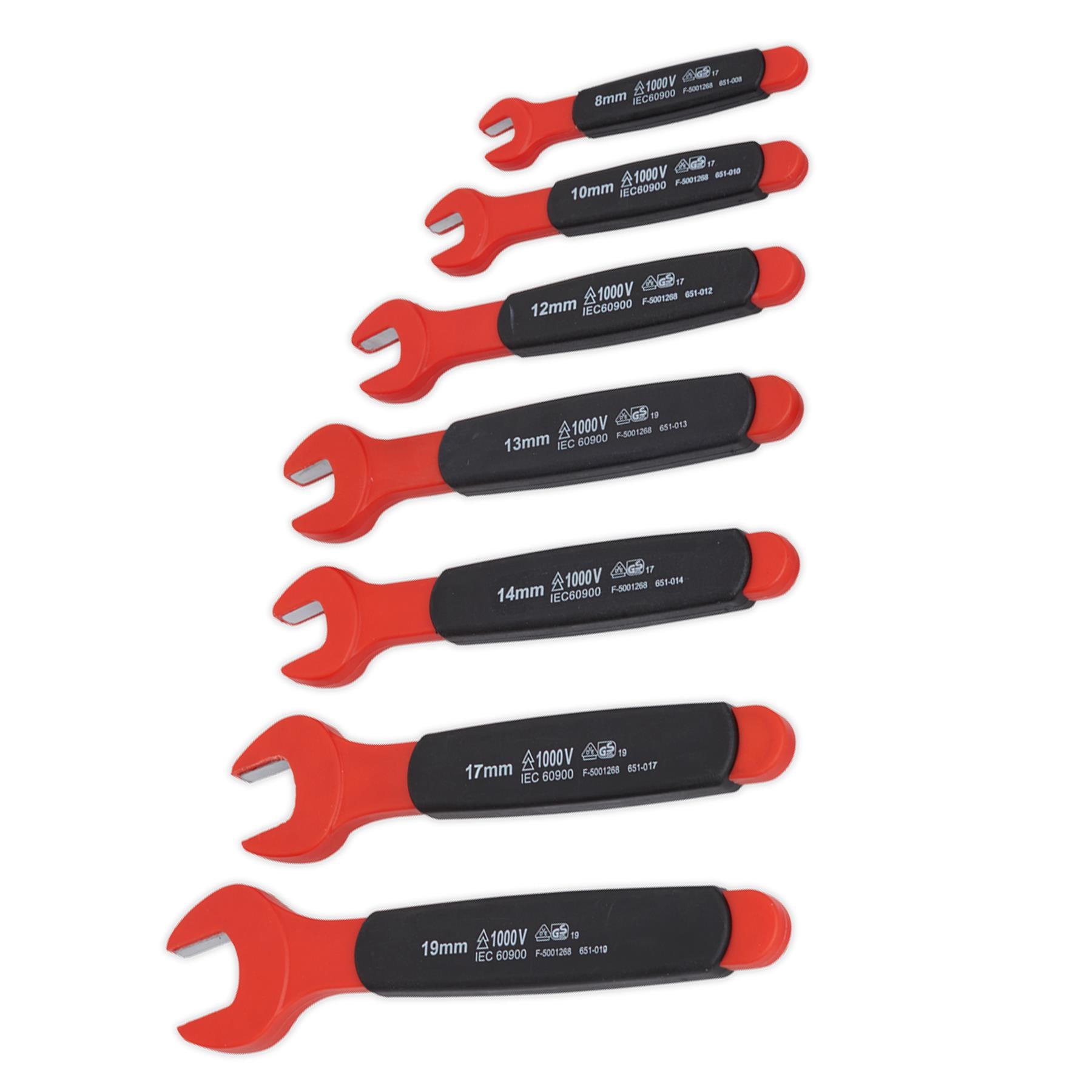 Sealey Insulated Open-End Spanner Set 7pc VDE Approved