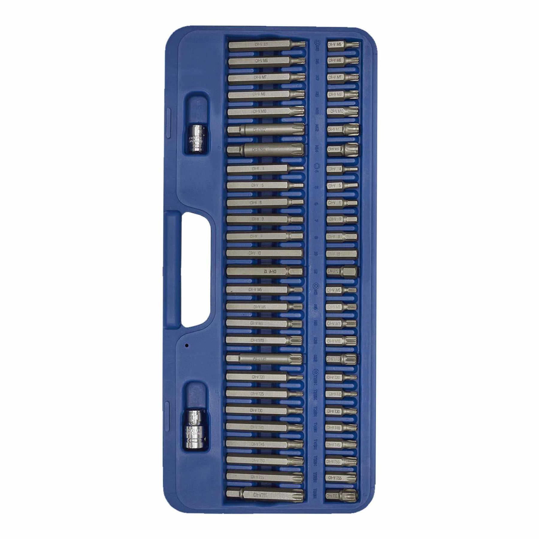 Sec. TRX-Star*/Hex/Ribe/Spline Bit Set 56pc 3/8" & 1/2"Sq Dr. Sealey