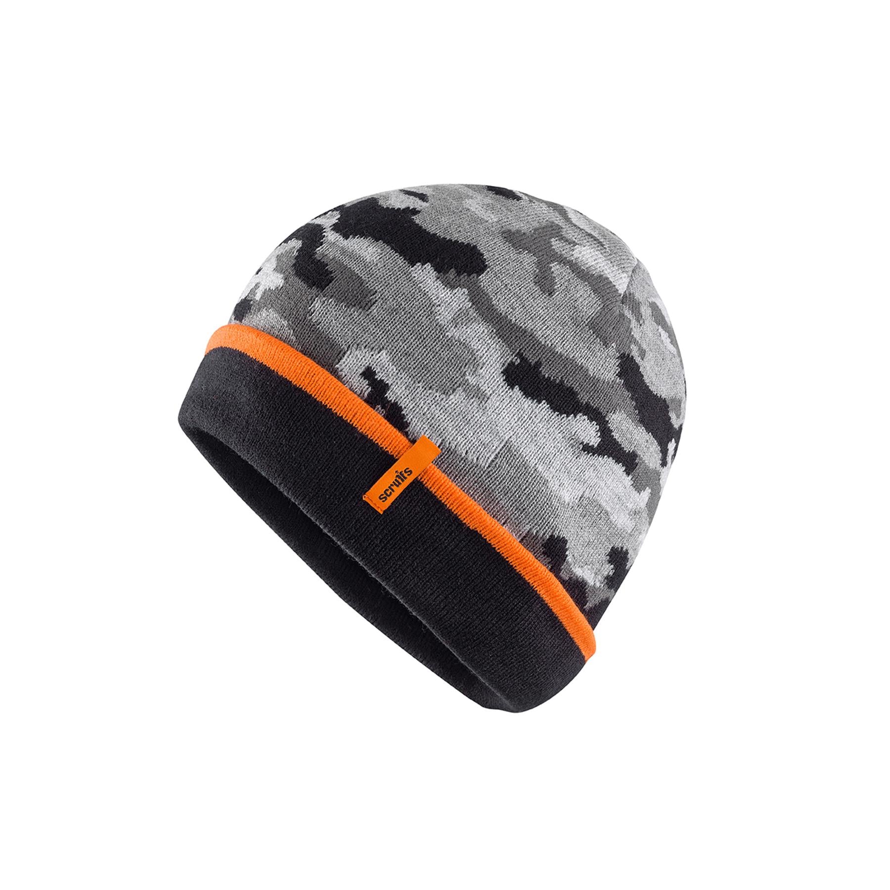 Scruffs Trade Camo Beanie Camo Grey AT Thermal Winter Wooly Hat Winter Work Wear