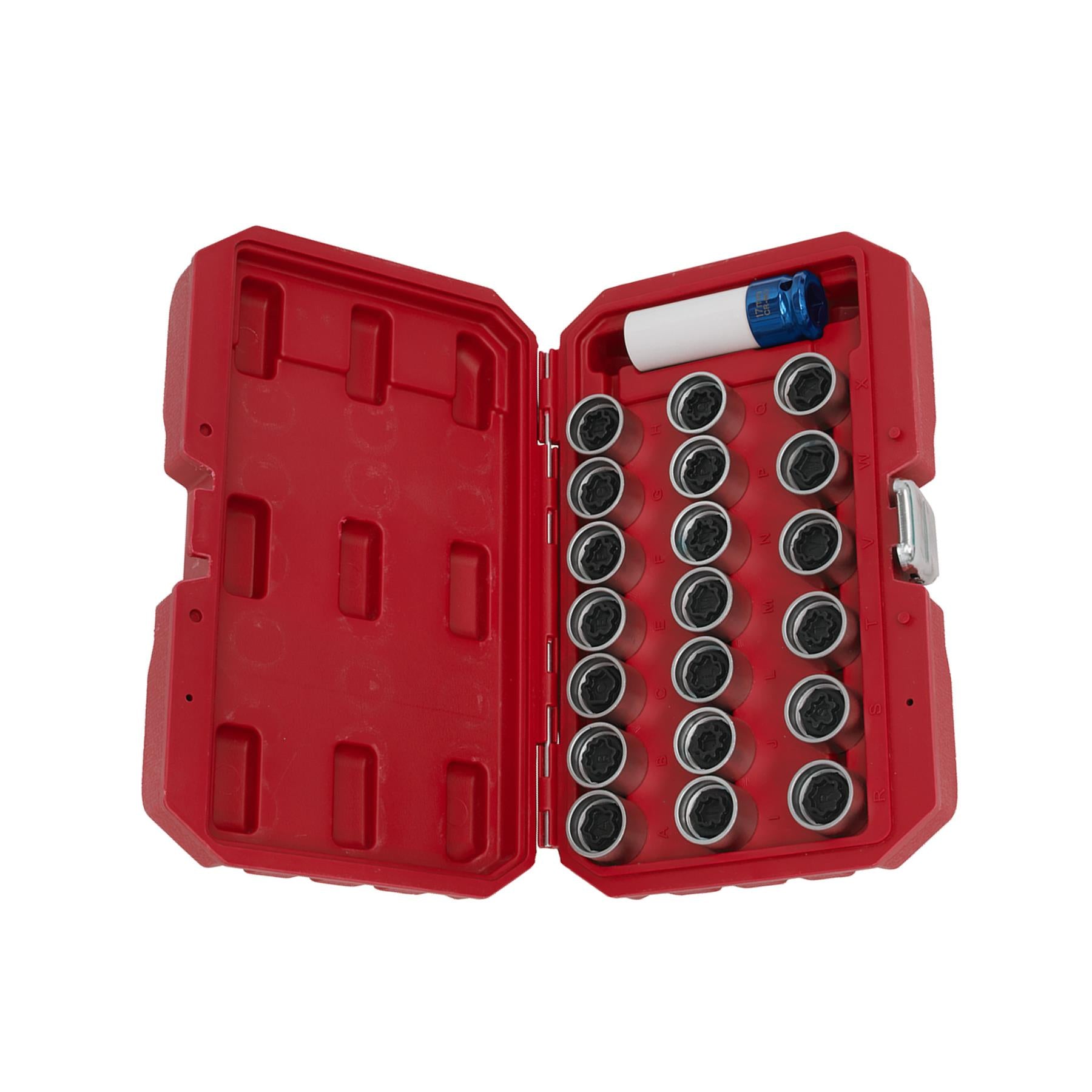 Sealey Locking Wheel Nut Key Set 21pc - Audi 1/2"Sq Drive 17mm