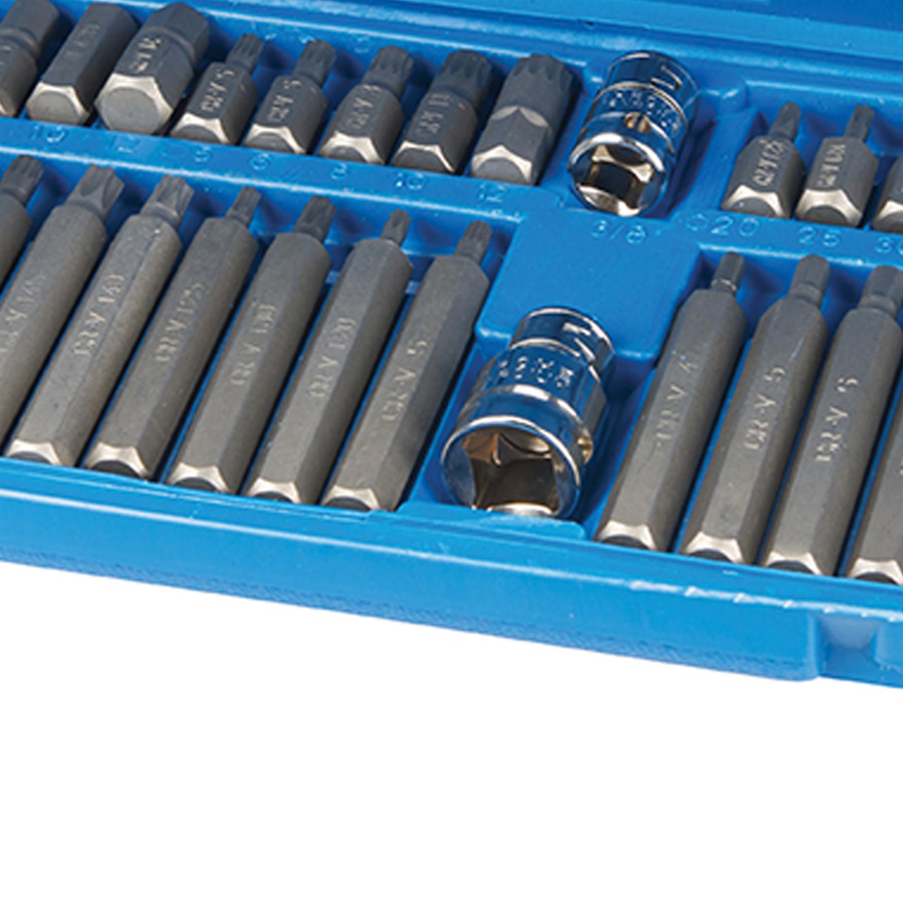 40Pce Hex, Torx & Spline Bit Set With Impact Screwdrivers And Ratchets